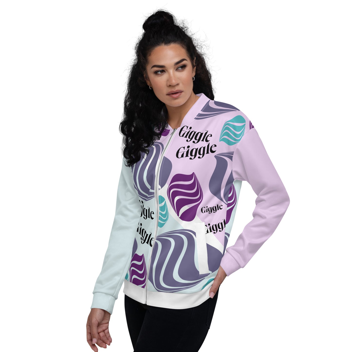 Unisex Bomber Jacket Kukloso Giggle Graphic No 1 - Free Shipping