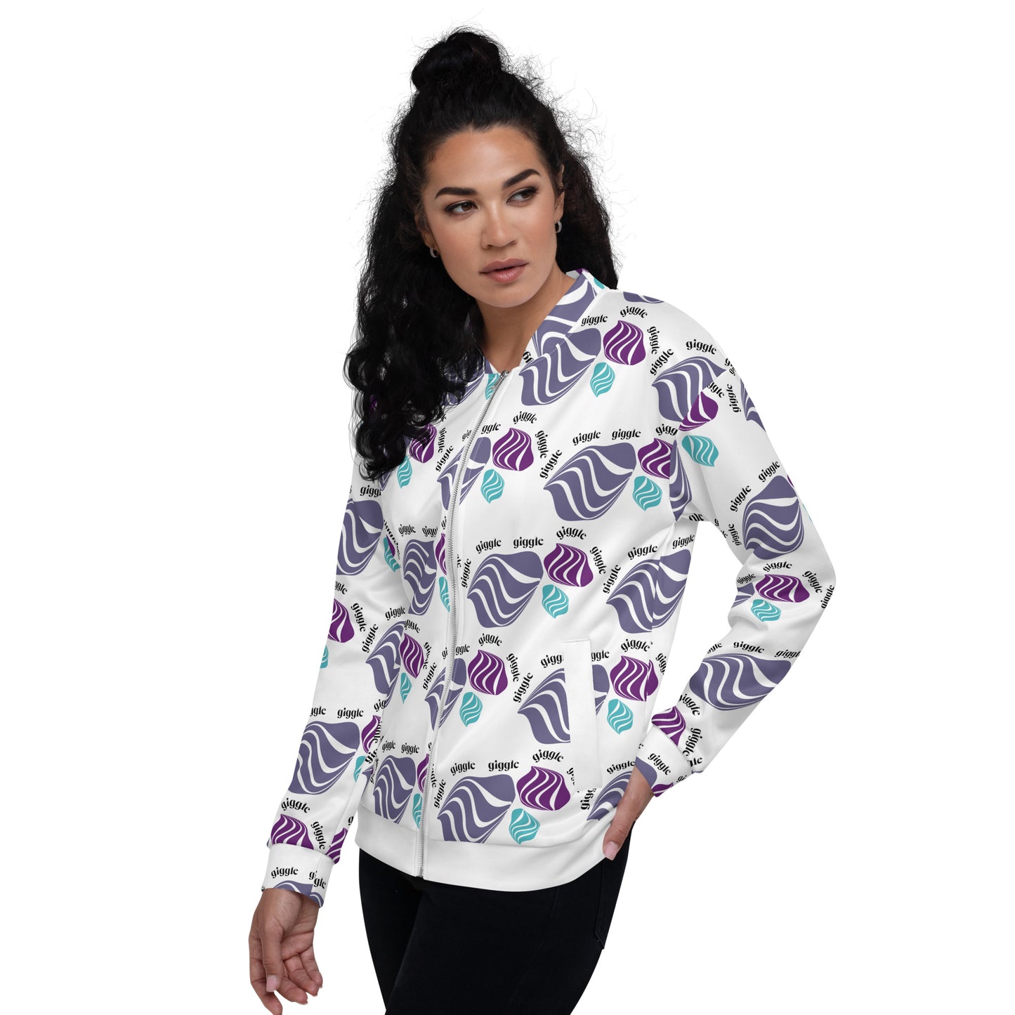 Unisex Bomber Jacket Kukloso Giggle Graphic No 2 - Free Shipping
