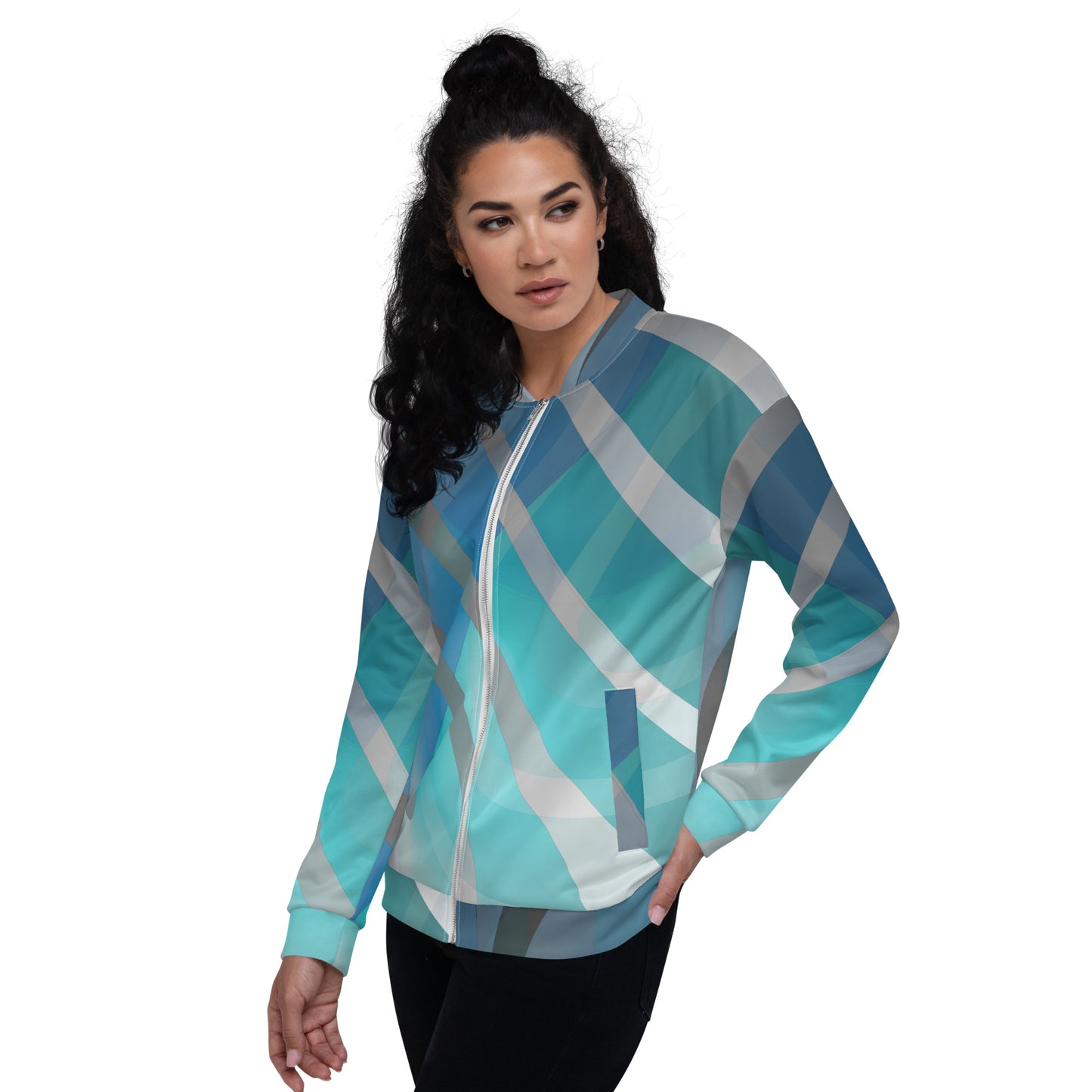 Unisex Bomber Jacket Kukloso Circularity Graphic No 34 - Free Shipping