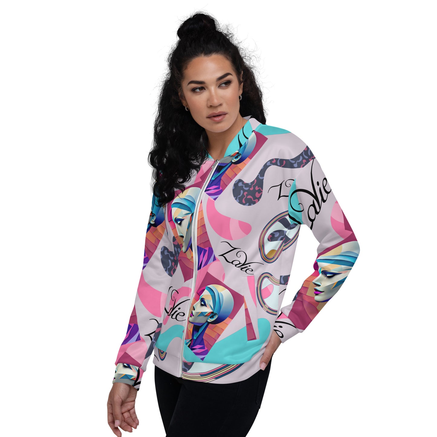 Unisex Bomber Jacket Kukloso Space Face Collage No 1 - free Shipping