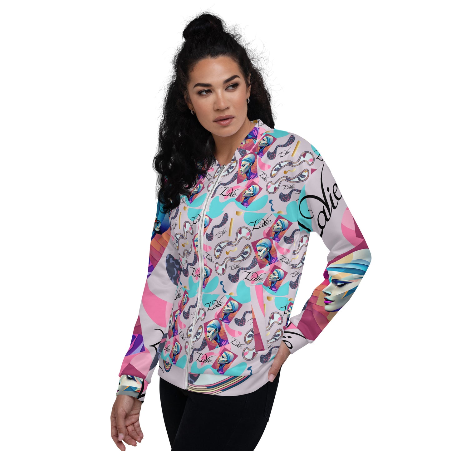 Unisex Bomber Jacket Kukloso Space Face Collage No 2- free Shipping