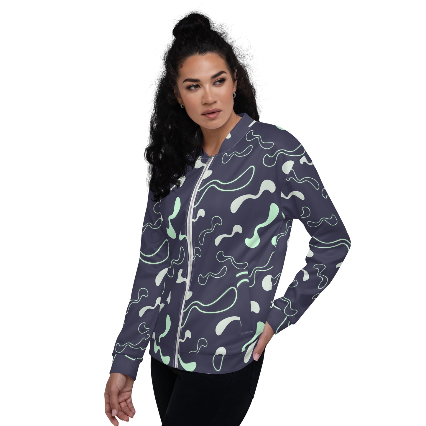Unisex Bomber Jacket Kukloso Color Maze No 2 - Free Shipping