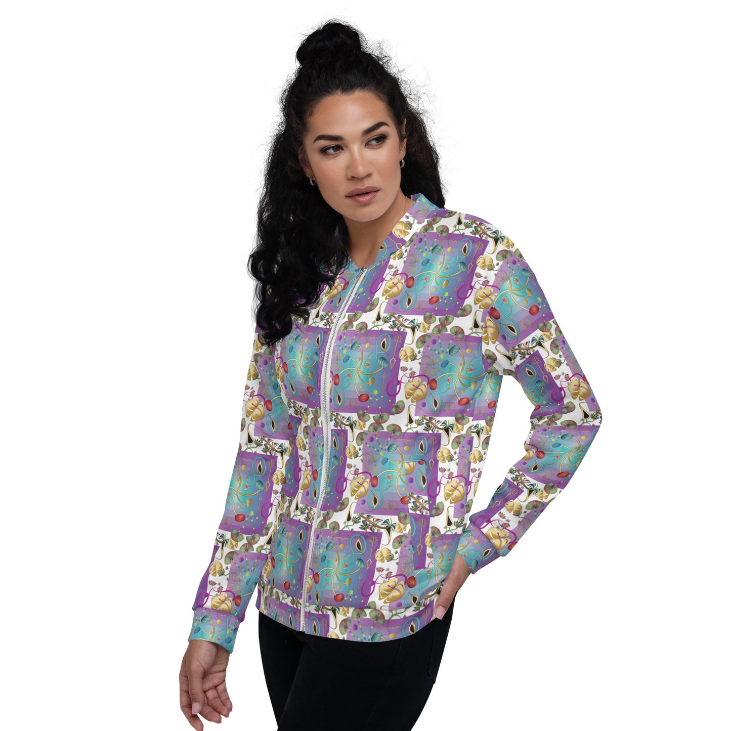 Unisex Bomber Jacket Kukloso Kuklos No 4358 Pattern Small - Free Shipping