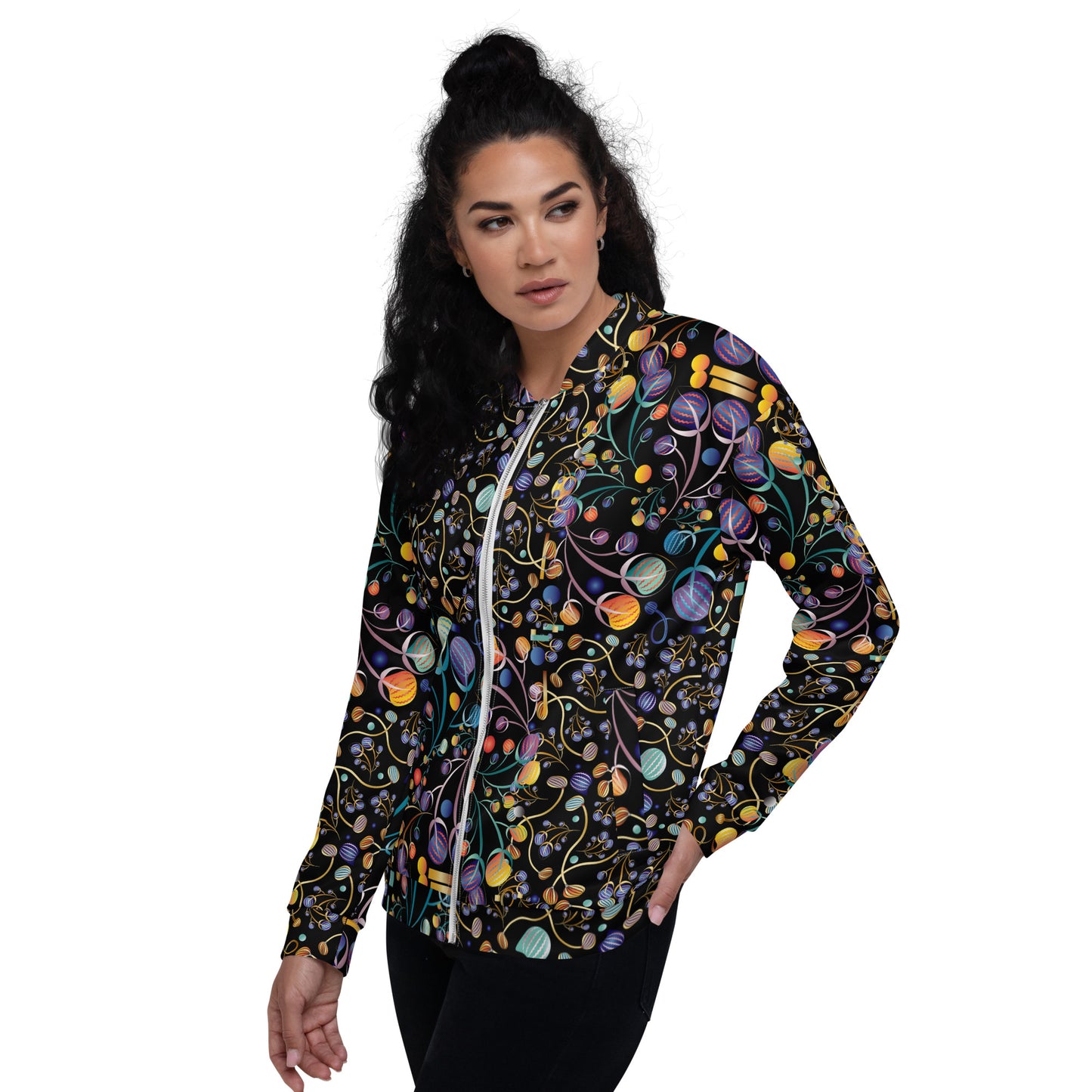Unisex Bomber Jacket Kukloso No 4403-07 No 2 Pattern Collage - Free Shipping