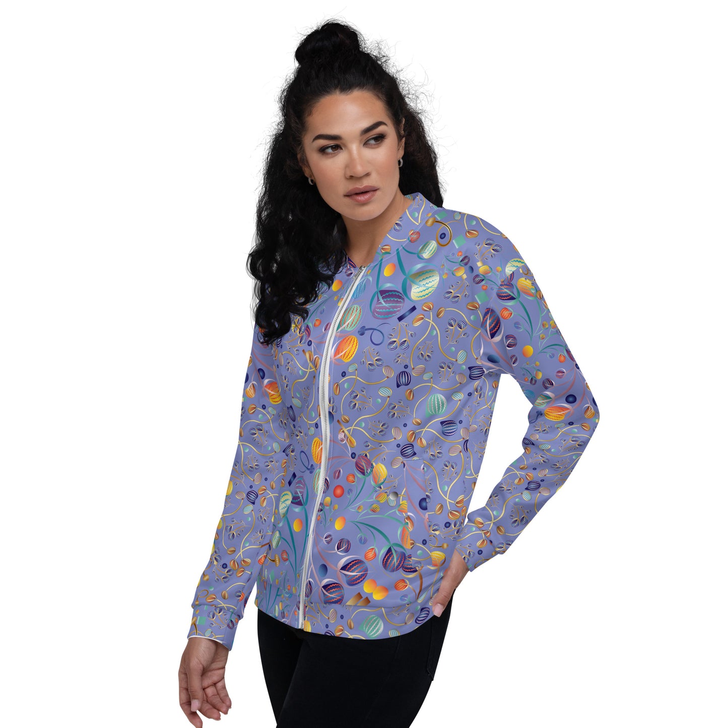 Unisex Bomber Jacket Kukloso No 4403-07 No 1 Pattern Collage - Free Shipping