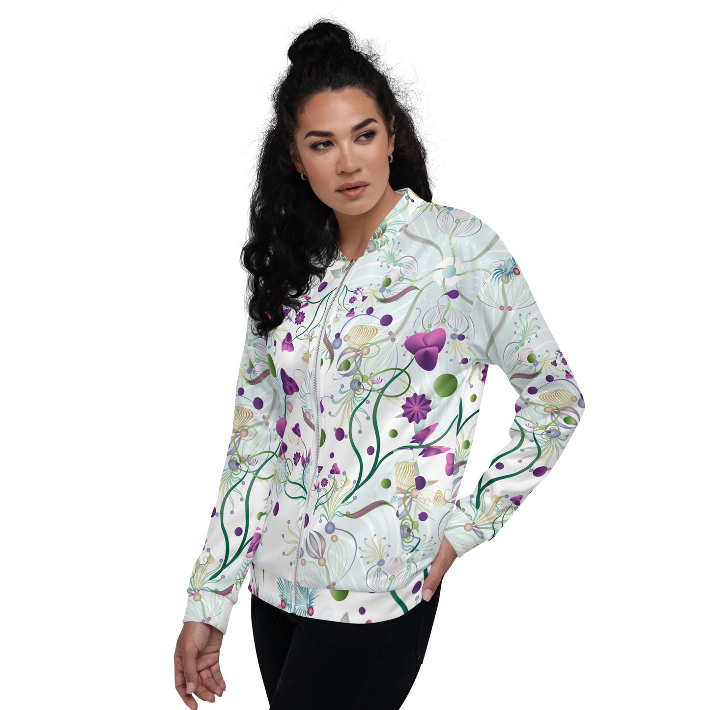 Unisex Bomber Jacket Kukloso Kuklos No 4398/4402 Collage Pattern - Free Shipping