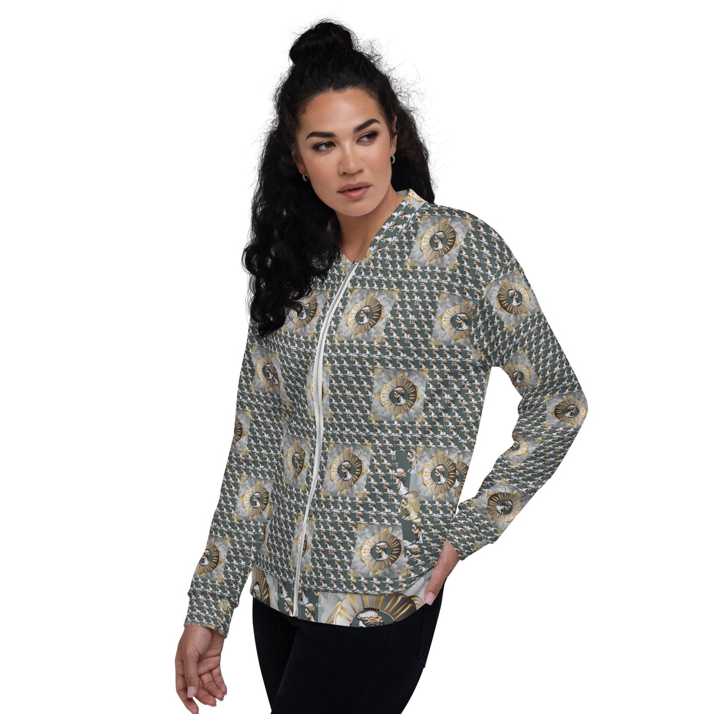 Unisex Bomber Jacket Kukloso Kuklos No 4376 Pattern - Free Shipping