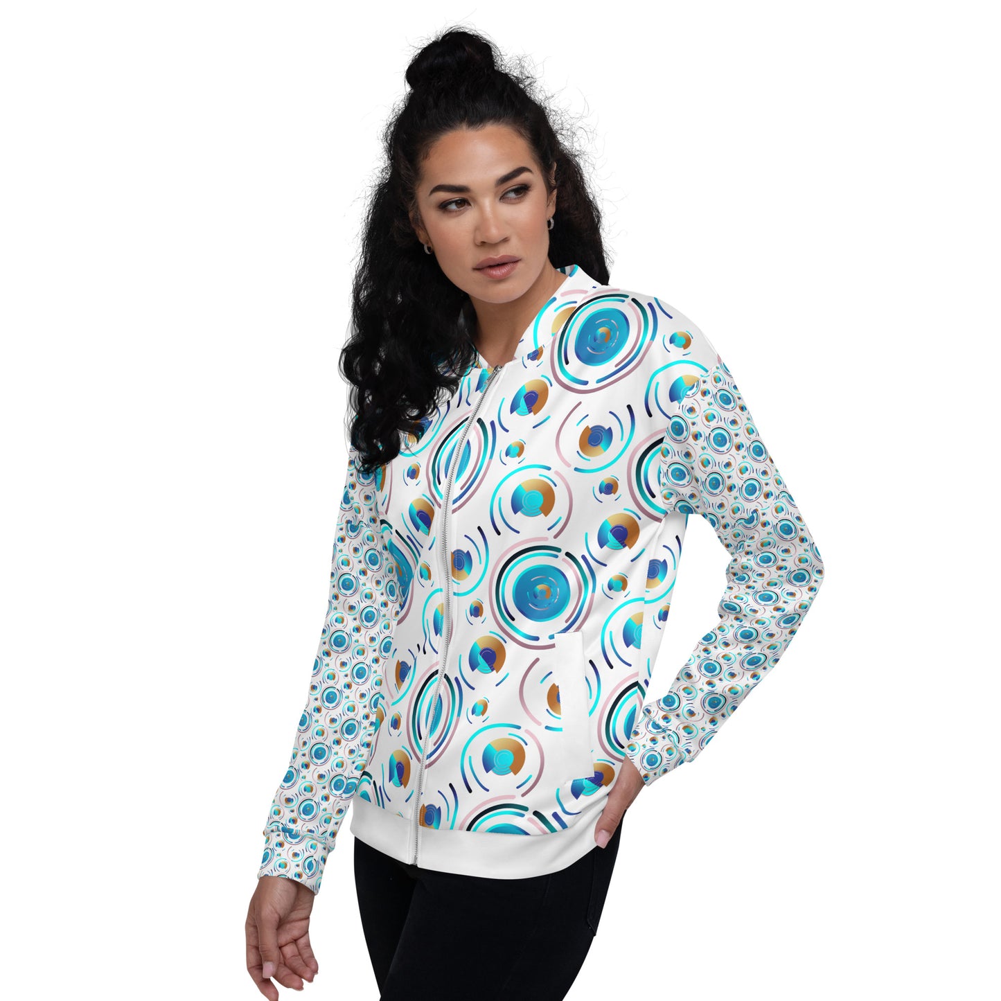 Unisex Bomber Jacket Kukloso Kuklos 4487 B Pattern - Free Shipping