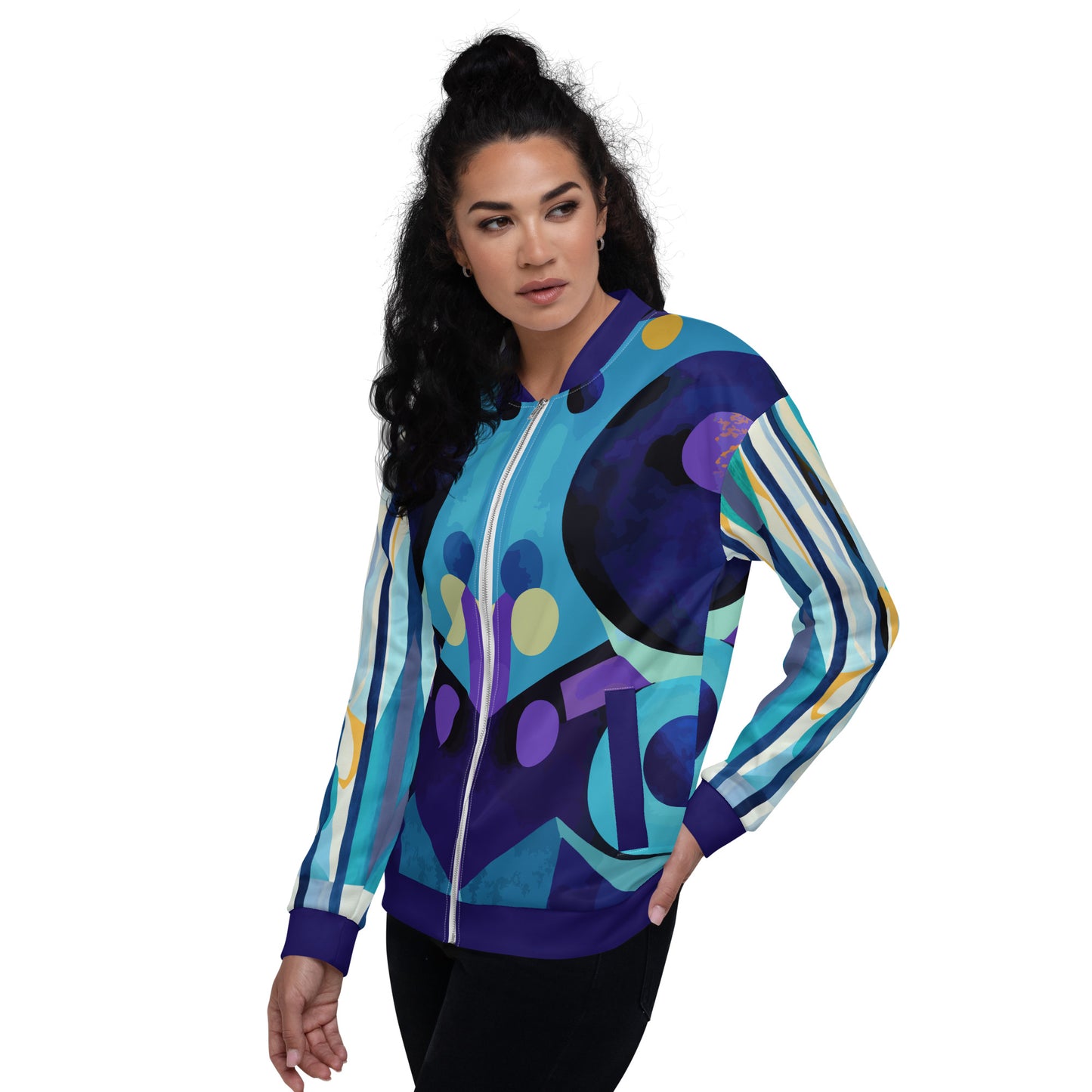 Unisex Bomber Jacket Kukloso Abstracticon No 33 Large Pattern - Free Shipping