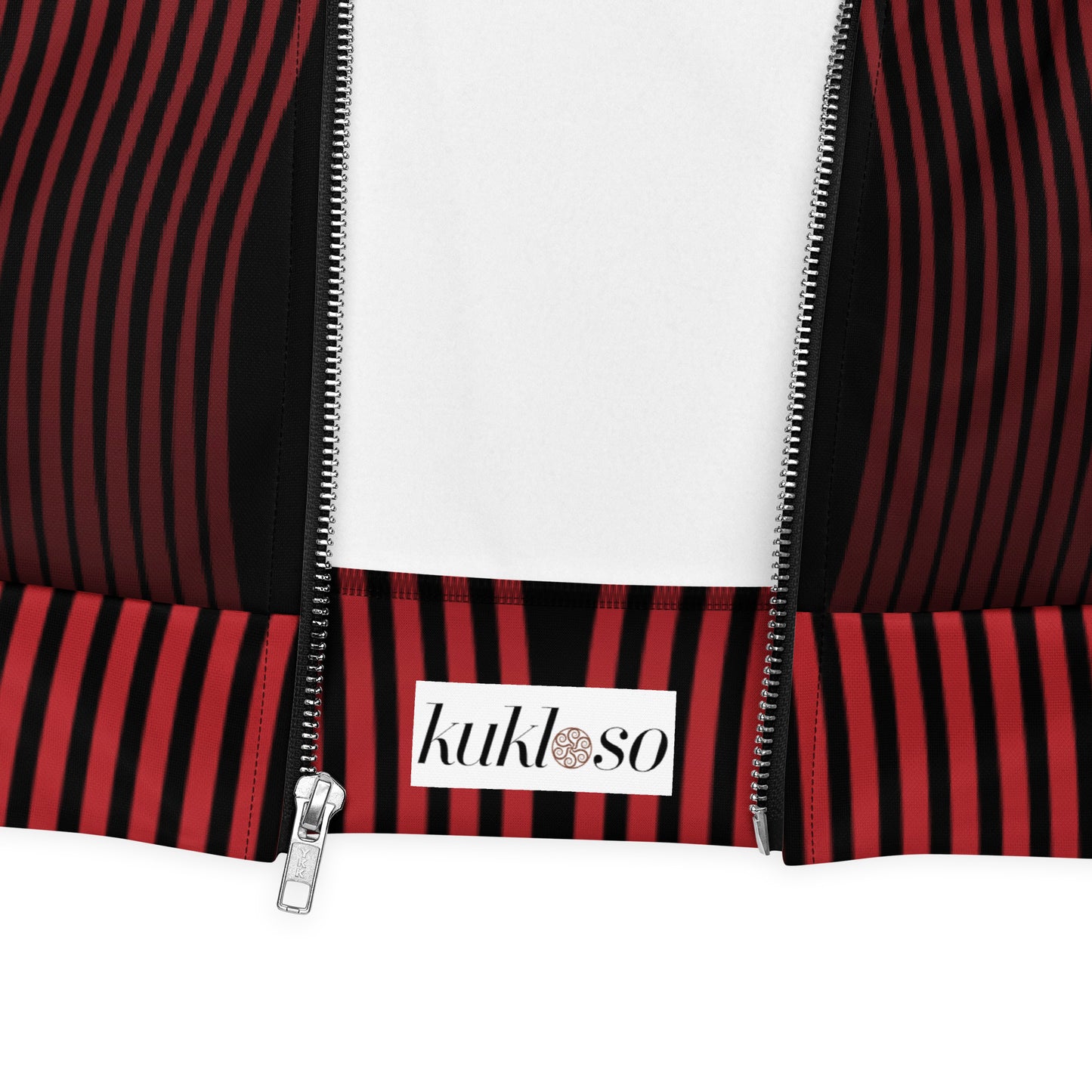 Unisex Bomber Jacket Kukloso Red Stripes No 1 - Free Shipping
