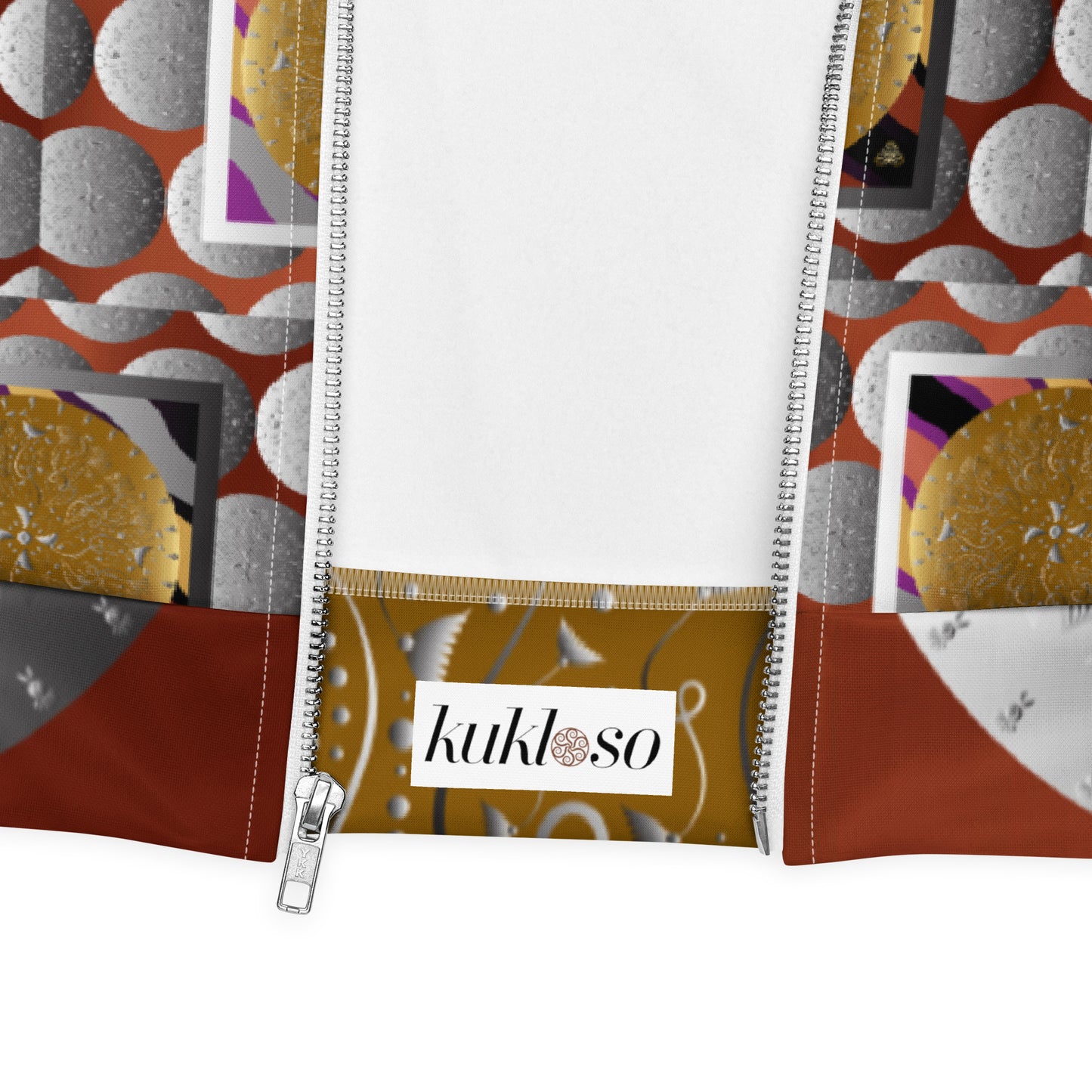 Unisex Bomber Jacket Kukloso Kuklos No 4387 Collage Pattern - Free Shipping