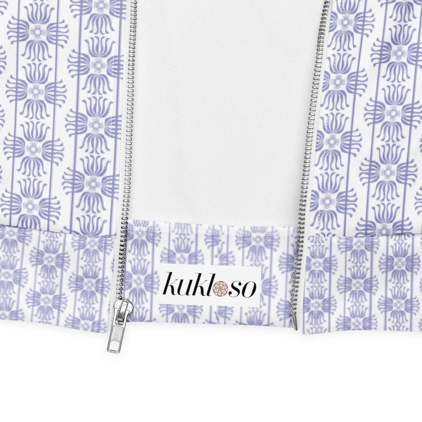 Unisex Bomber Jacket Kukloso Fleuron No 2 White Small Pattern - Free Shipping