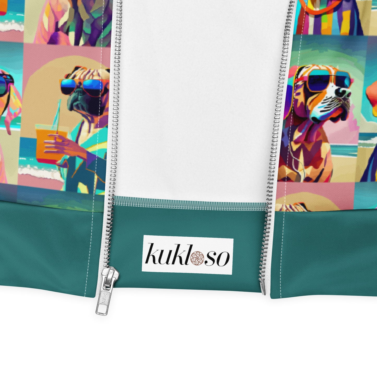 Unisex Bomber Jacket Kukloso Abstracticon No 39 'Beach Dogs' - Free Shipping