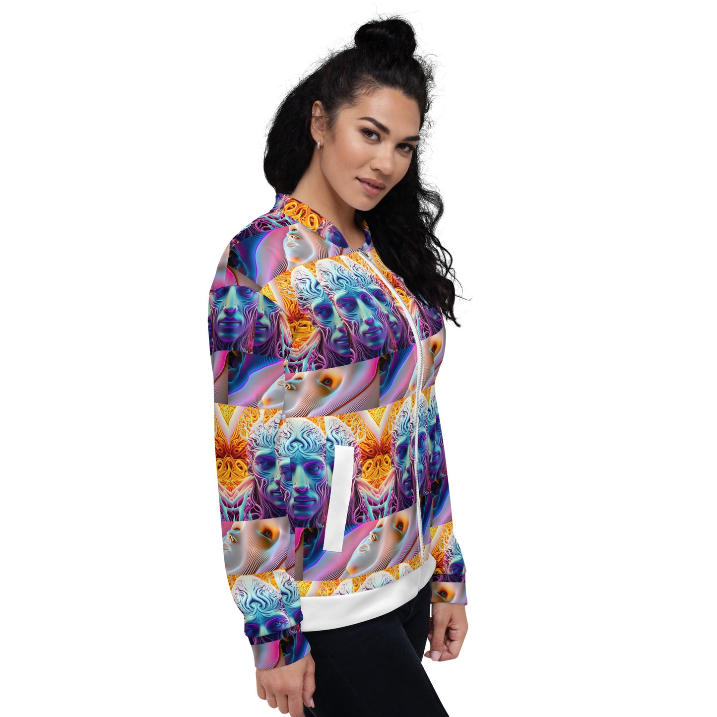 Unisex Bomber Jacket Kukloso Space Face No 10 - Free Shipping