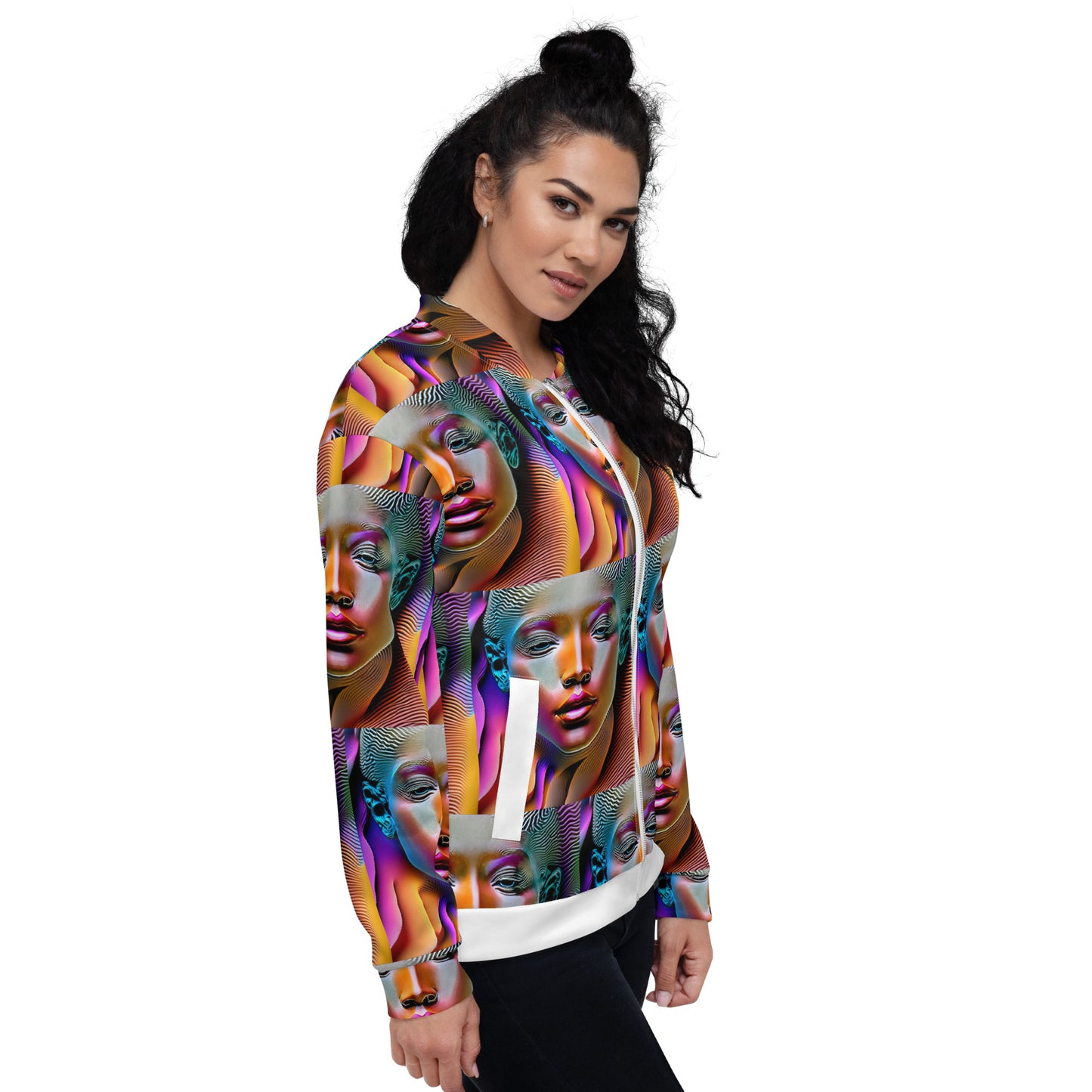 Unisex Bomber Jacket Kukloso Space Face No 4 - Free Shipping