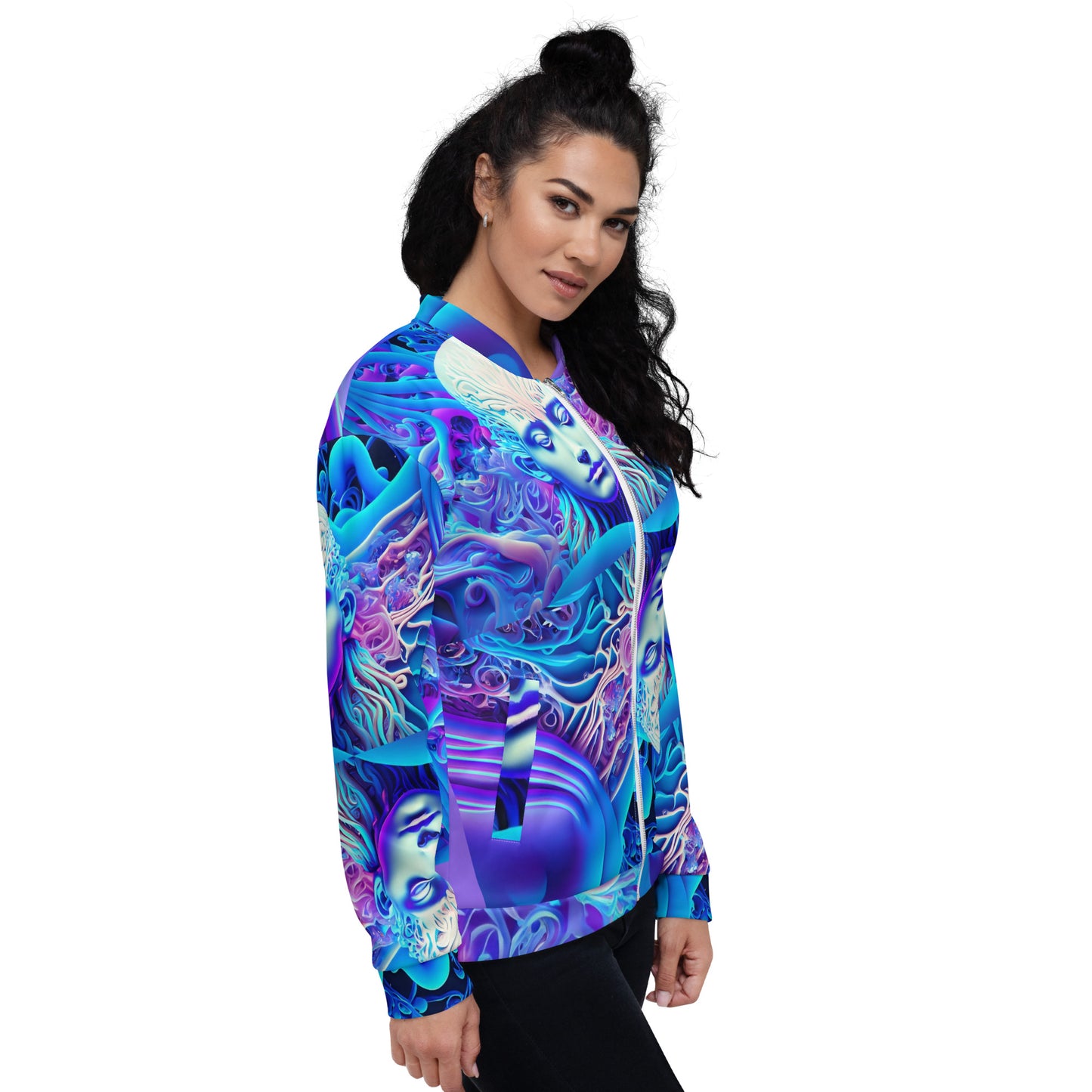 Unisex Bomber Jacket Kukloso Space Faces Love is Everywhere No 1 A Free Shiping
