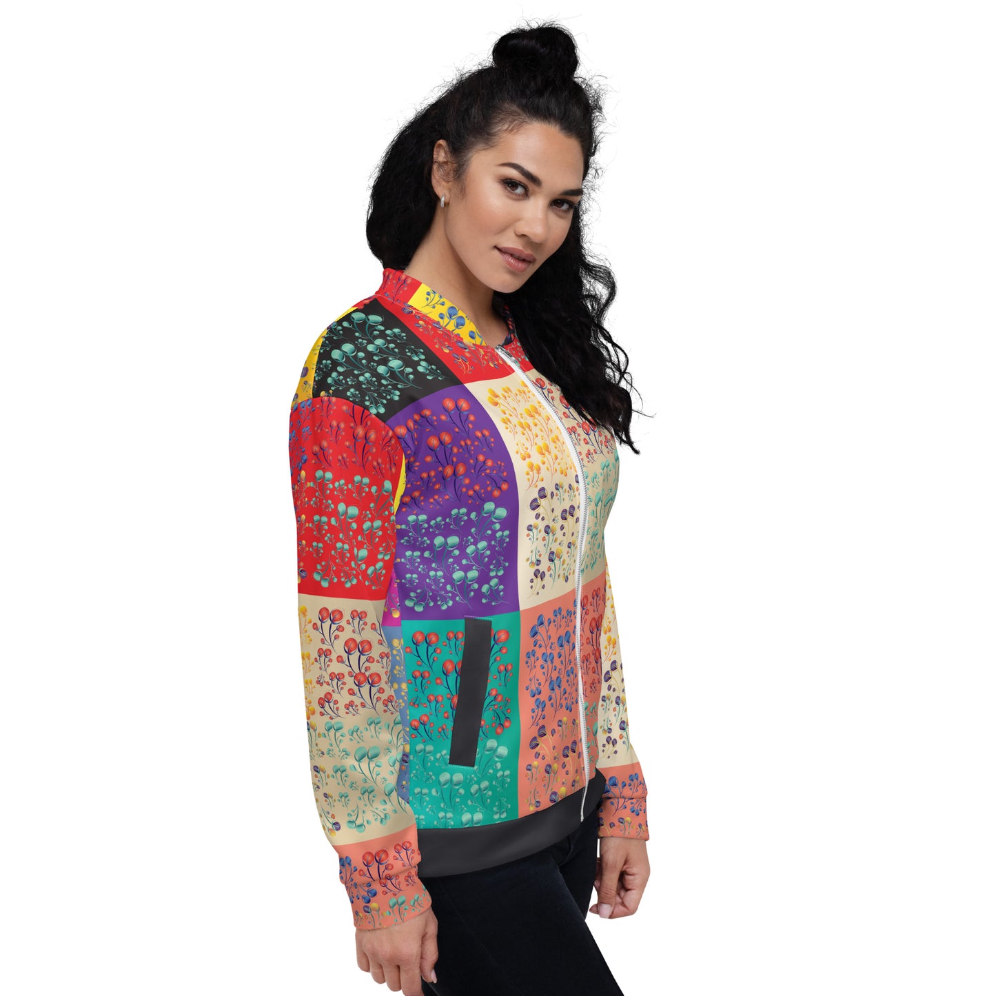 Unisex Bomber Jacket Kukloso Melange de fleur Composite No 50 A Free Shipping