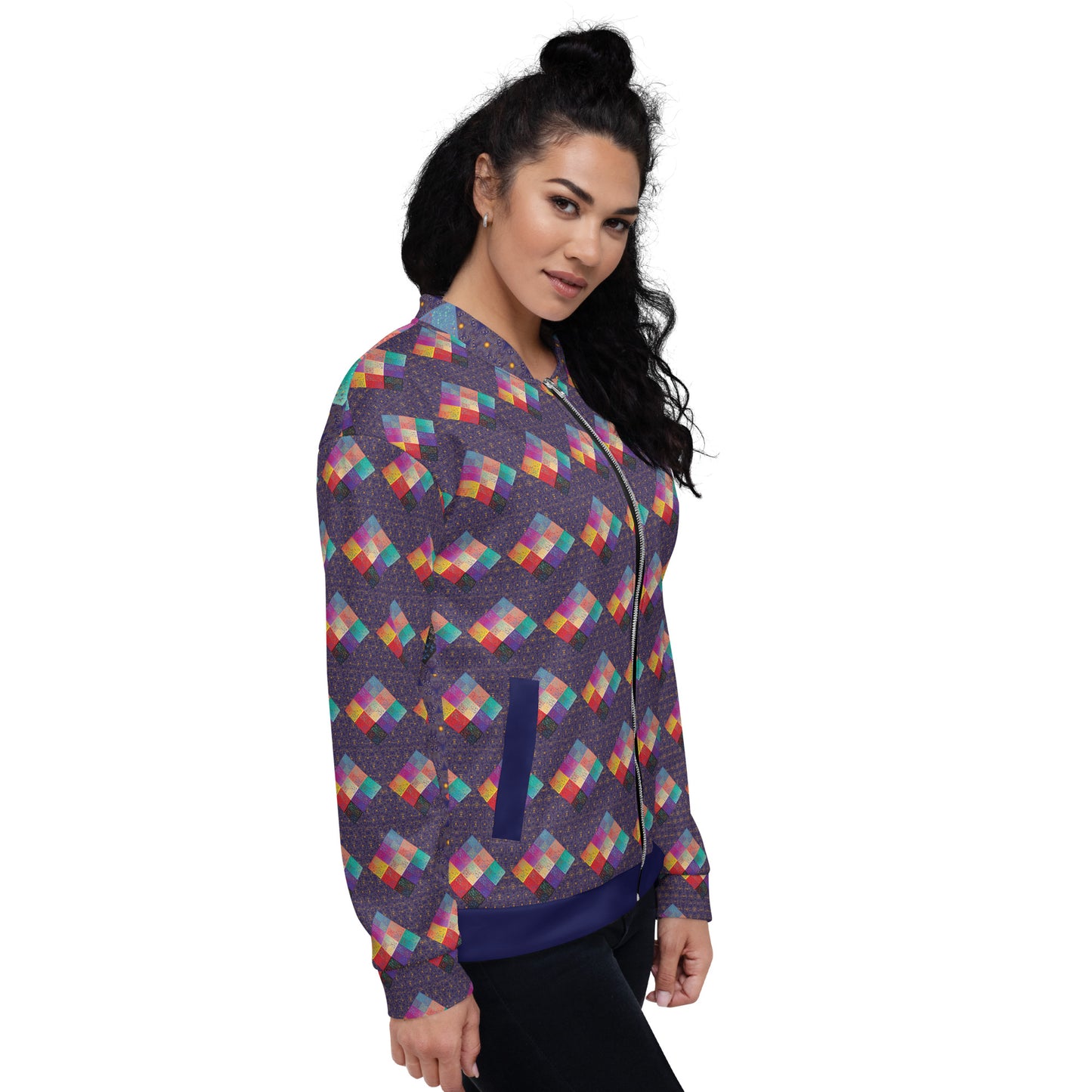Unisex Bomber Jacket Kukloso Melange de fleur Composite No 50 C Free Shipping