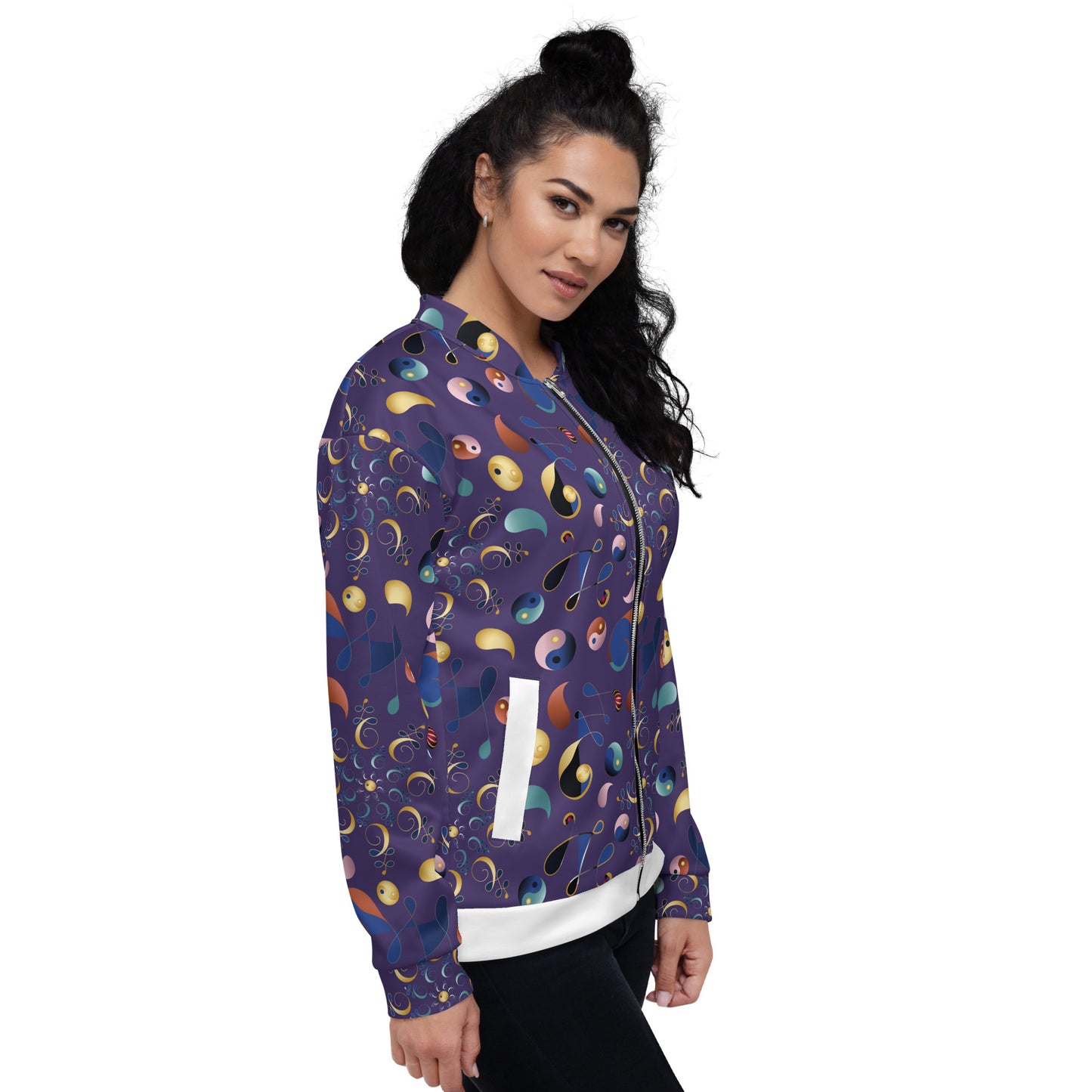 Unisex Bomber Jacket Kukloso Melange de fleuron No 4 - Free Shipping