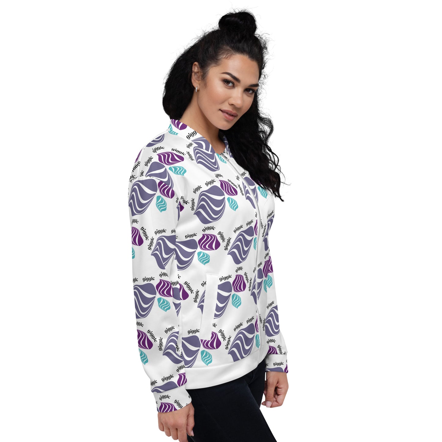 Unisex Bomber Jacket Kukloso Giggle Graphic No 2 - Free Shipping