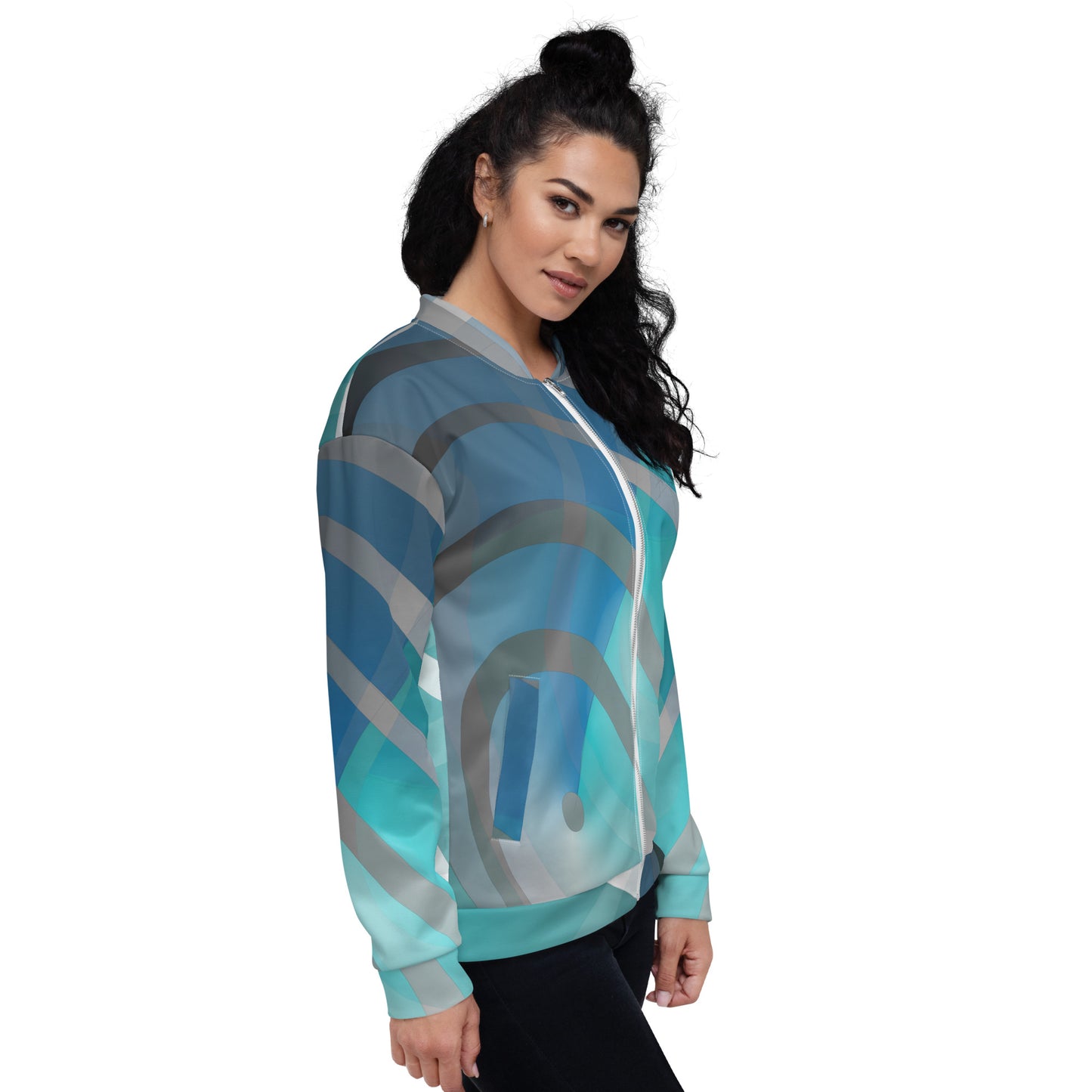 Unisex Bomber Jacket Kukloso Circularity Graphic No 34 - Free Shipping