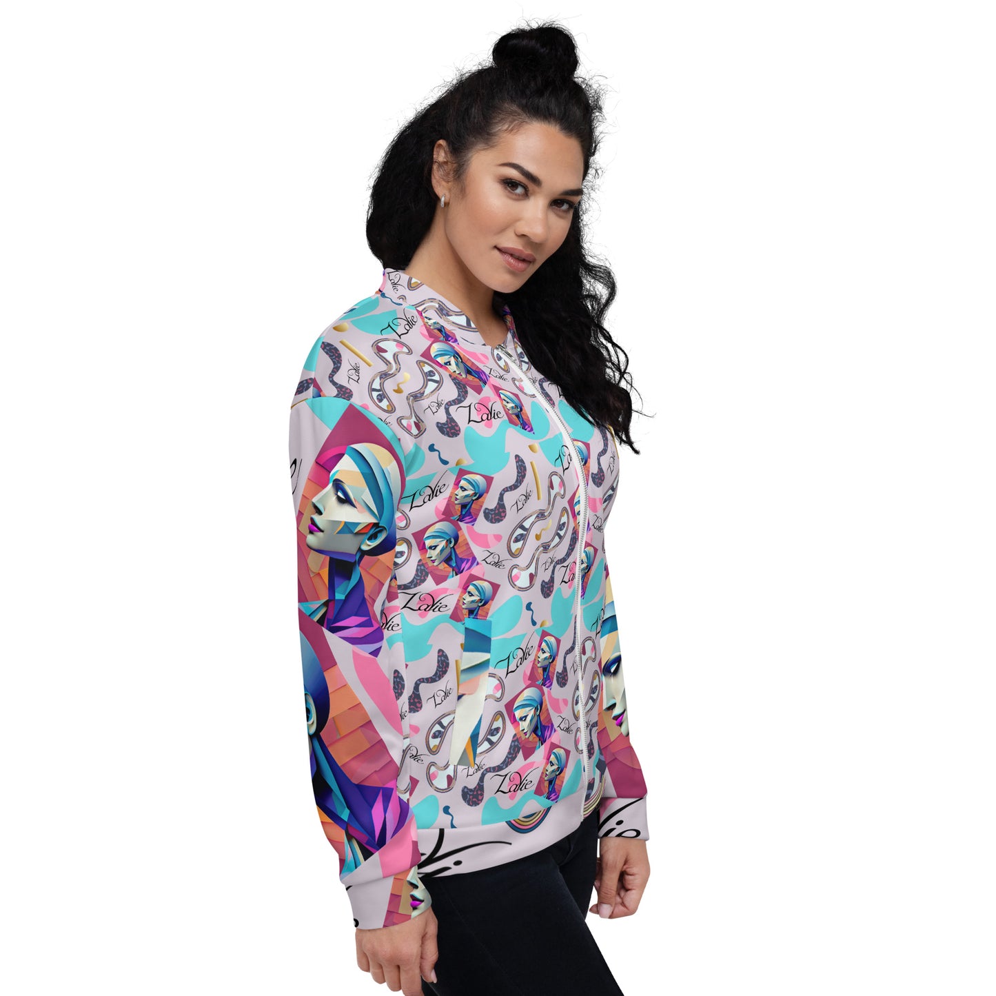 Unisex Bomber Jacket Kukloso Space Face Collage No 2- free Shipping