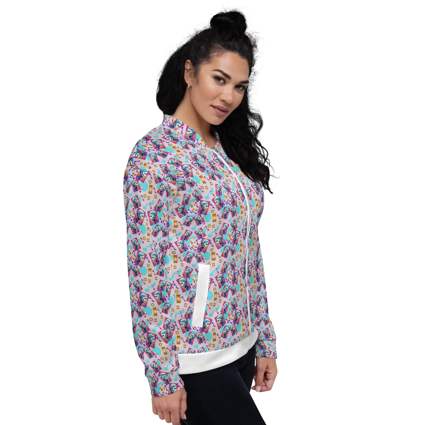 Unisex Bomber Jacket Kukloso Space Face Collage No 4 - free Shipping