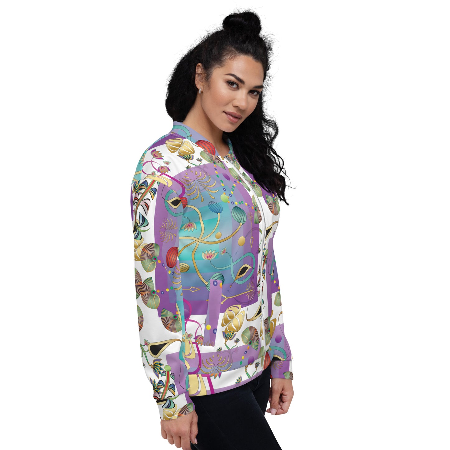 Unisex Bomber Jacket Kukloso Kuklos No 4358 Pattern Large - Free Shipping