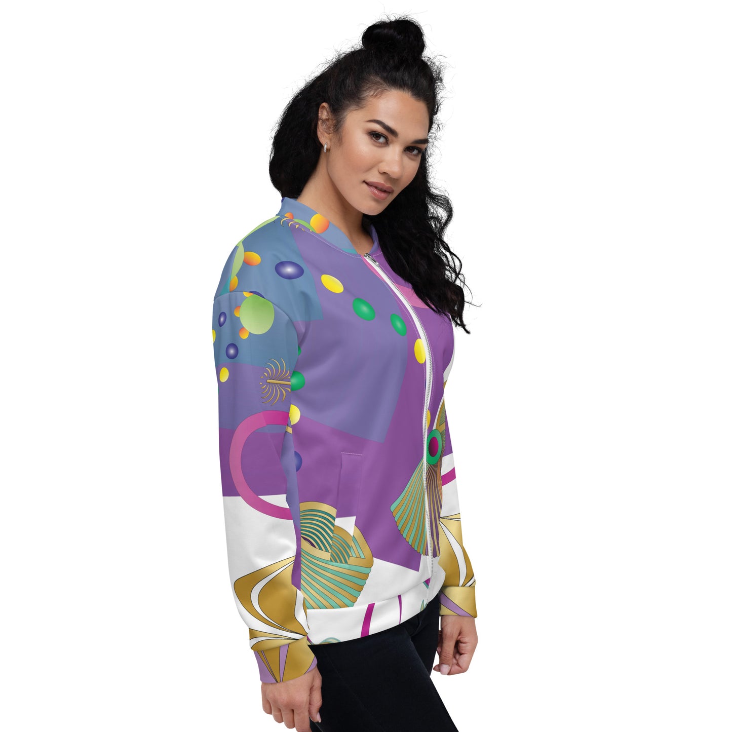 Unisex Bomber Jacket Kukloso Kuklos No 4358 Pattern 2 XL - Free Shipping