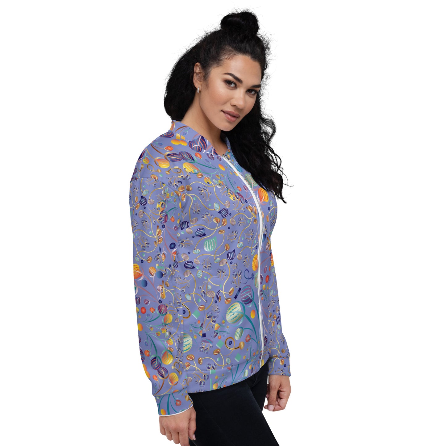 Unisex Bomber Jacket Kukloso No 4403-07 No 1 Pattern Collage - Free Shipping