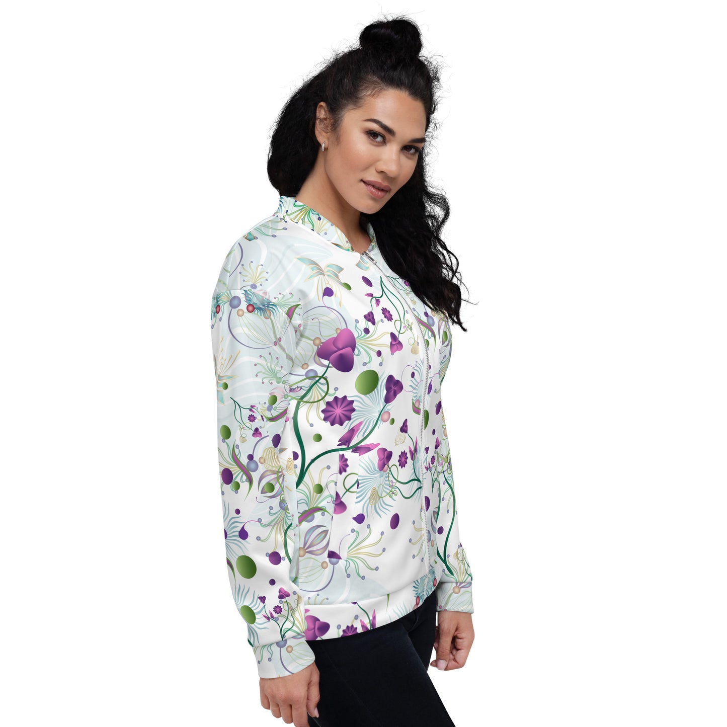 Unisex Bomber Jacket Kukloso Kuklos No 4398/4402 Collage Pattern - Free Shipping