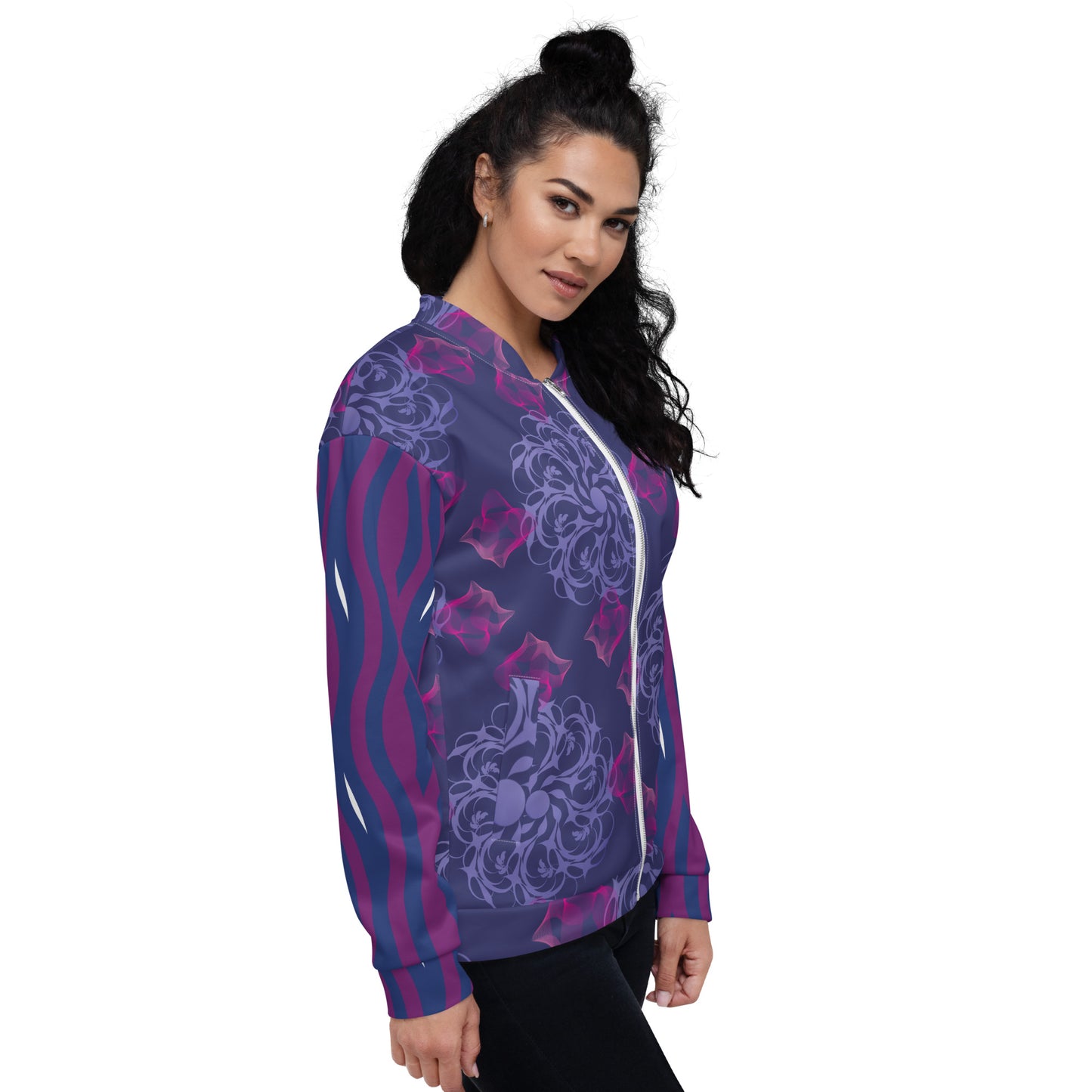 Unisex Bomber Jacket Kukloso Fleuron Pattern No 10-A - Free Shipping