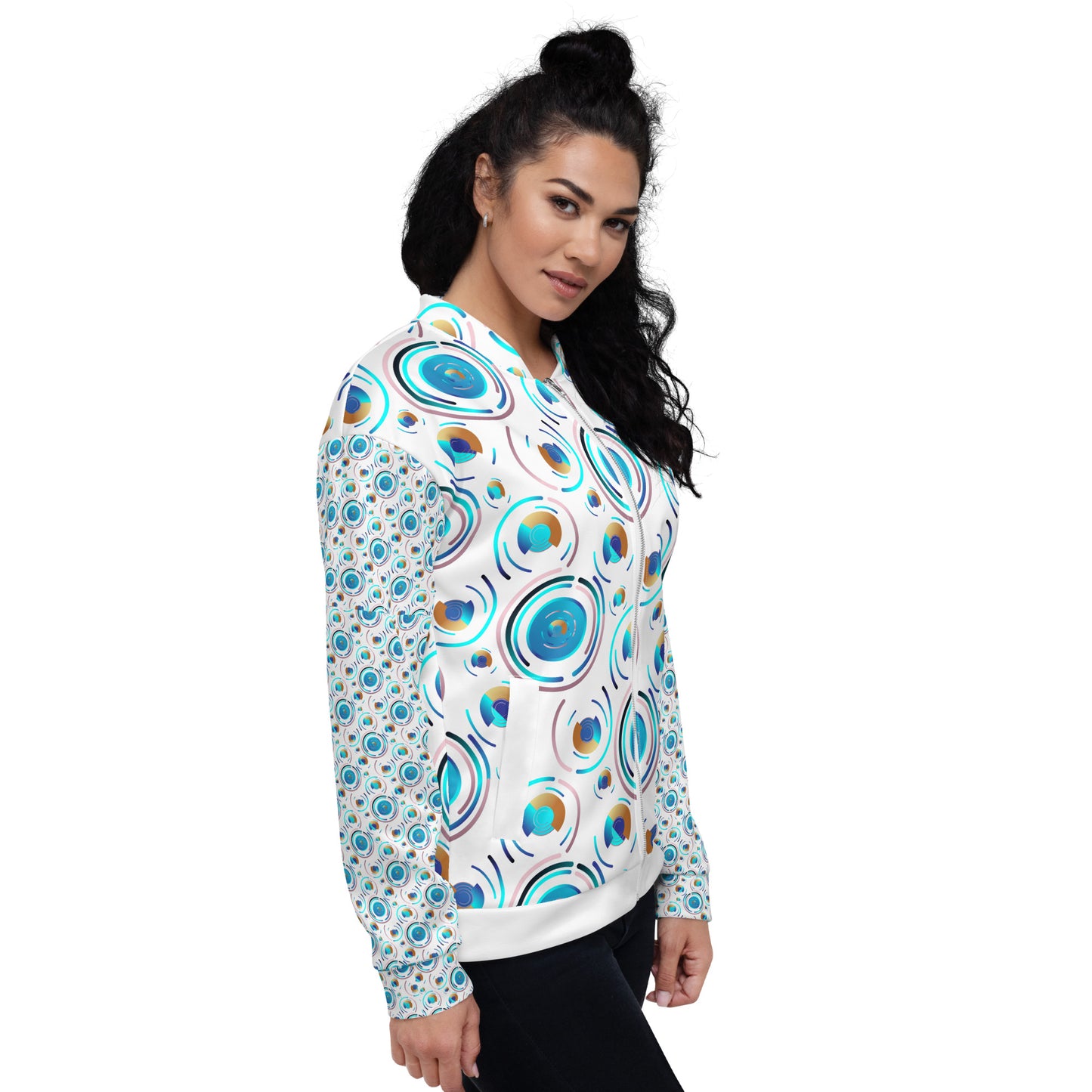 Unisex Bomber Jacket Kukloso Kuklos 4487 B Pattern - Free Shipping