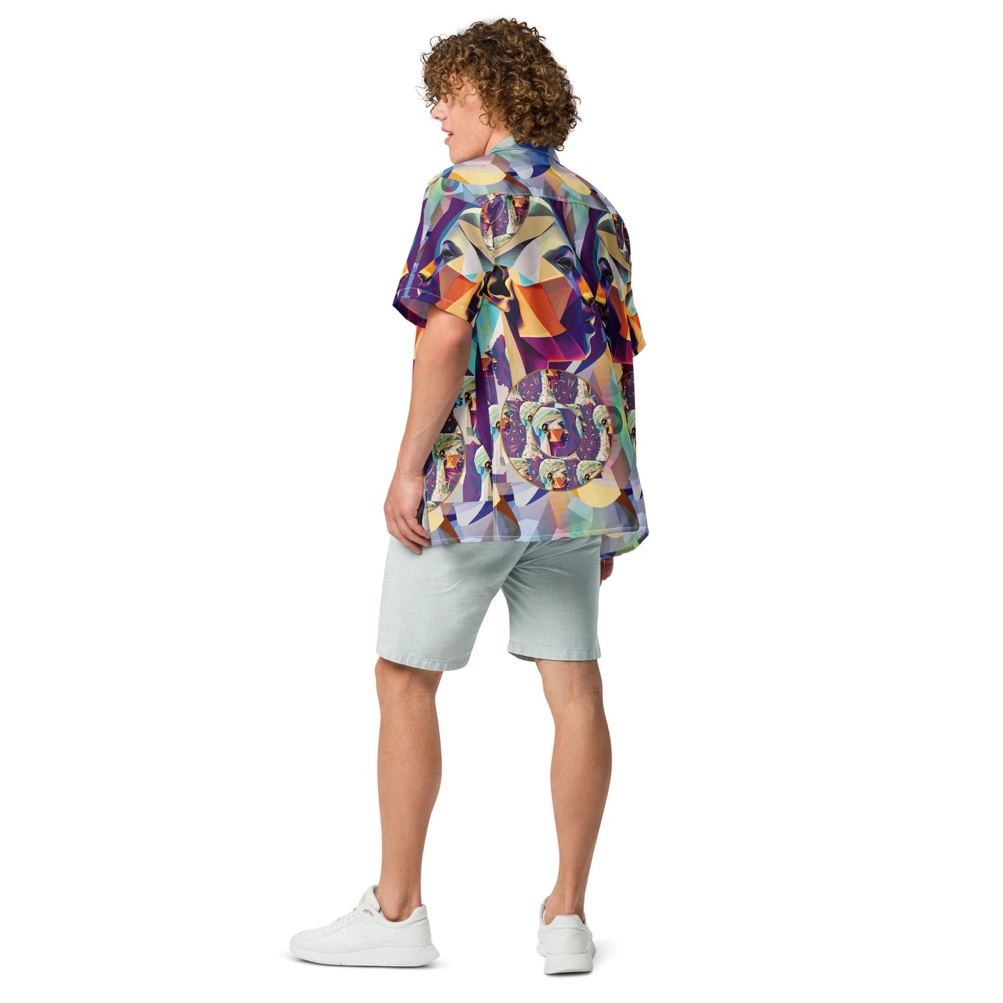 Unisex button shirt Kukloso Cubist Face Collage No 2 - Free Shipping