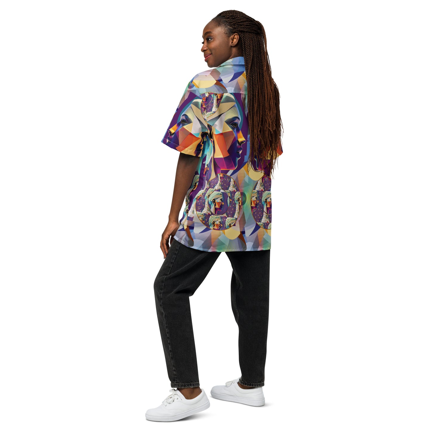 Unisex button shirt Kukloso Cubist Face Collage No 2 - Free Shipping