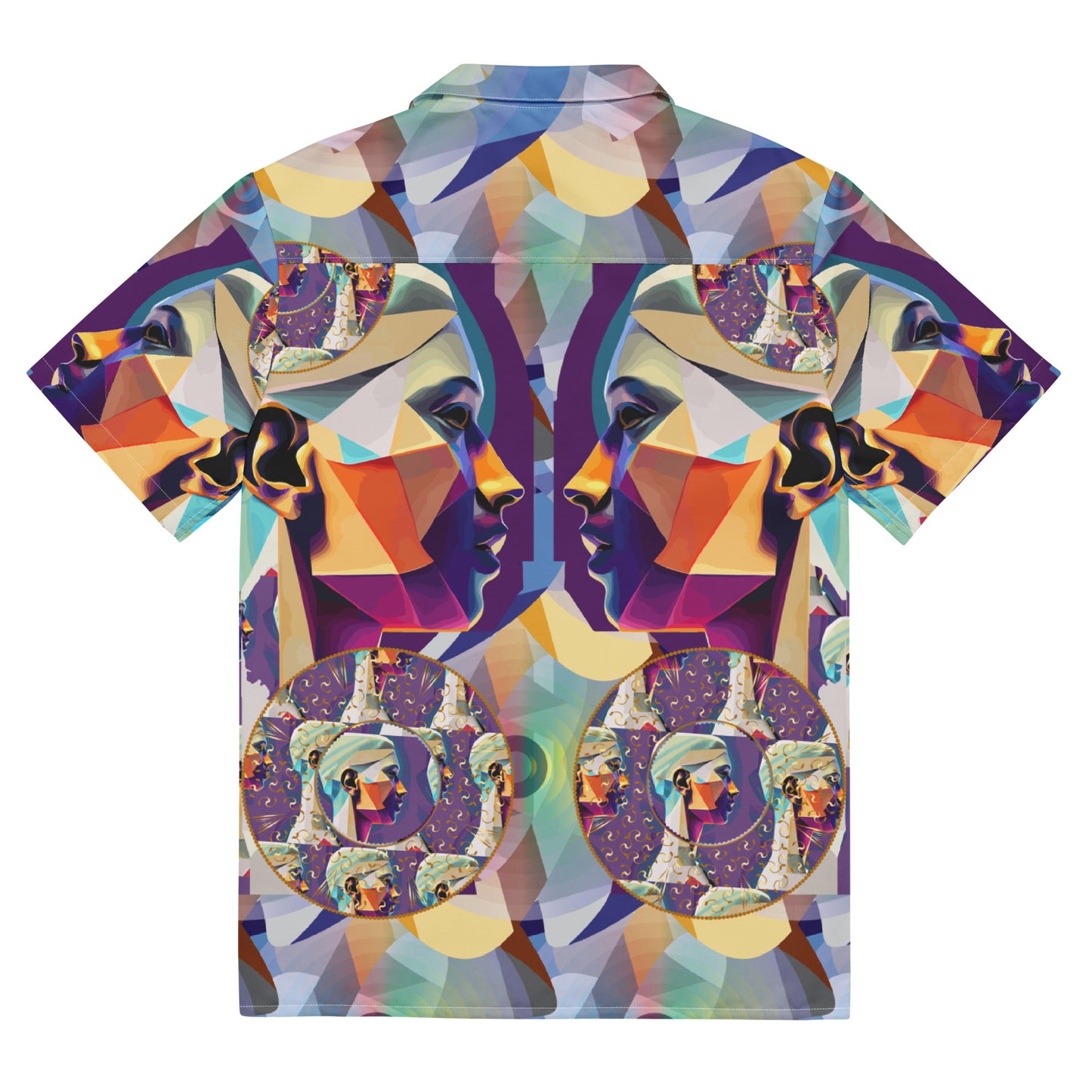 Unisex button shirt Kukloso Cubist Face Collage No 2 - Free Shipping