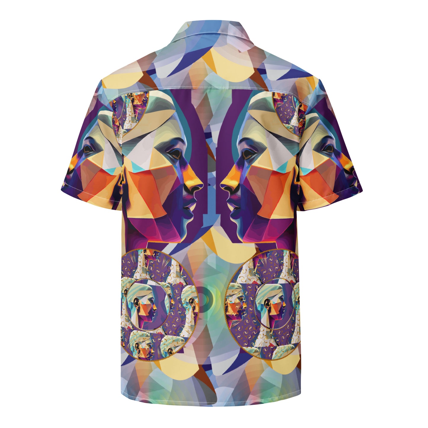 Unisex button shirt Kukloso Cubist Face Collage No 2 - Free Shipping