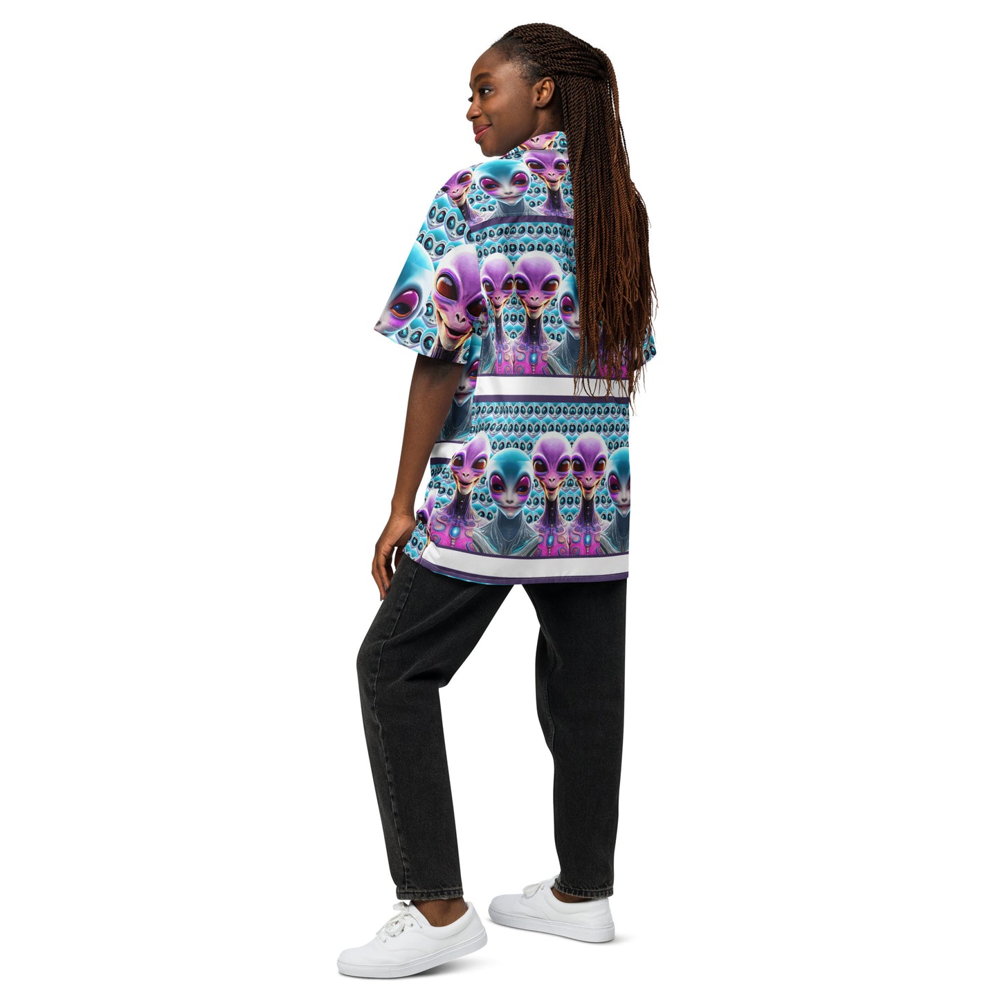 Unisex button shirt Kukloso Space Faces No 6 - Free Shipping