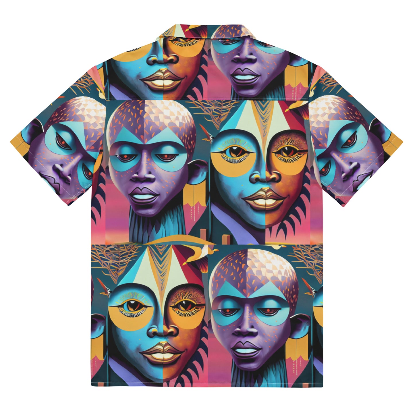 Unisex button shirt Kukloso Cubist Faces No 2 - Free Shipping