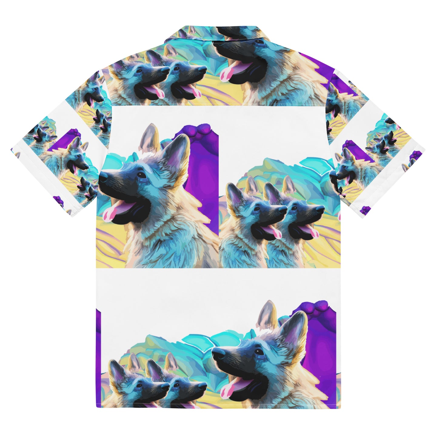 Unisex button shirt Kukloso Three White German Sheperds - Free Shipping
