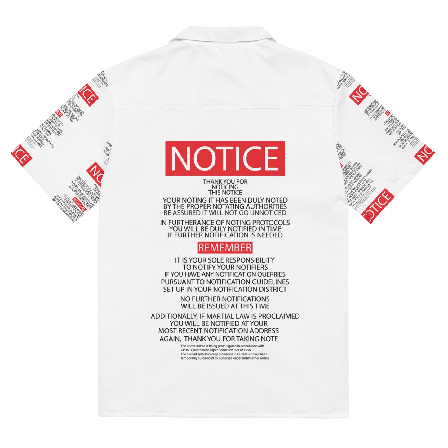 Unisex button shirt Kukloso "Take Note" - Free Shipping