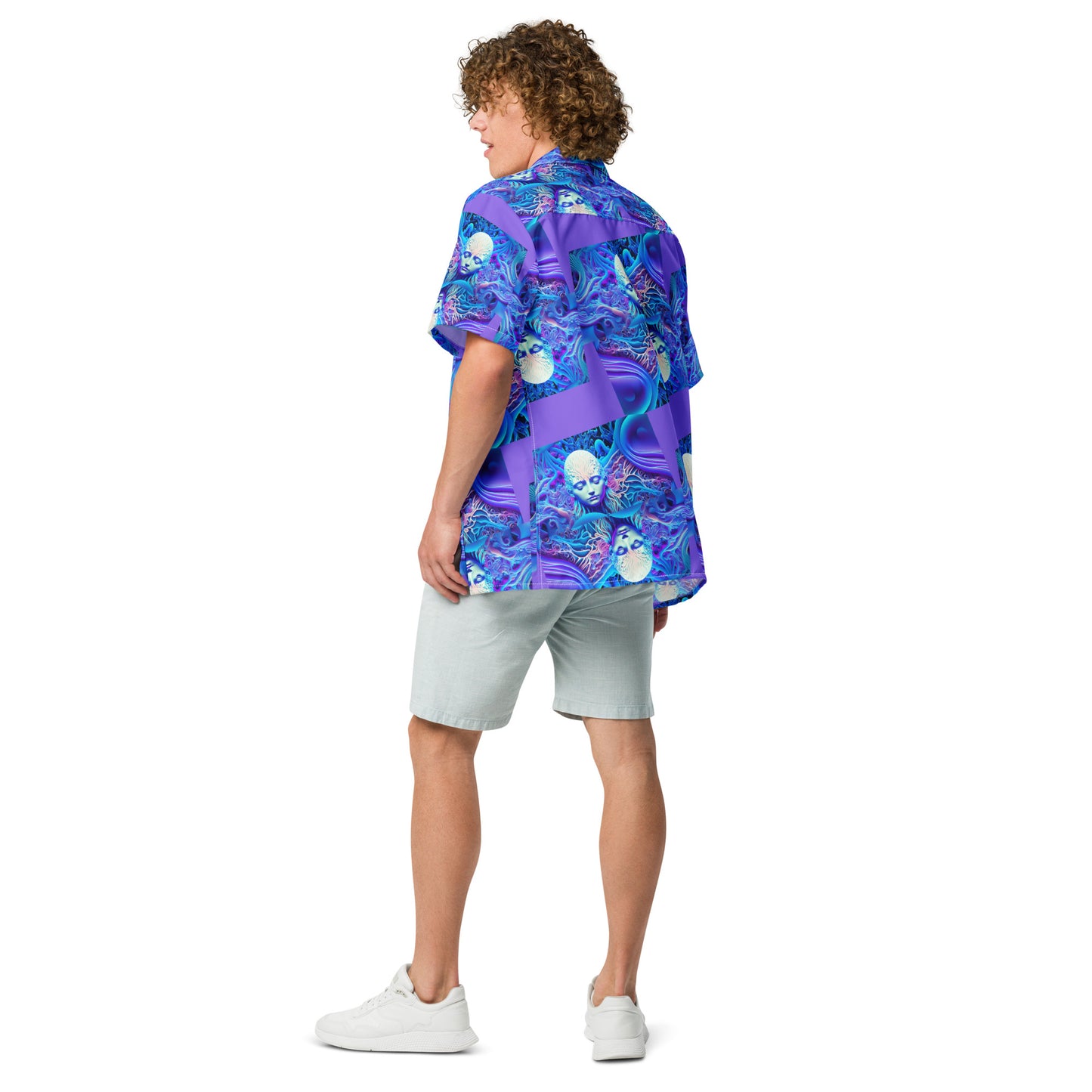 Unisex button shirt Kukloso Space Faces 'Love Is Everywhere' - Free Shipping