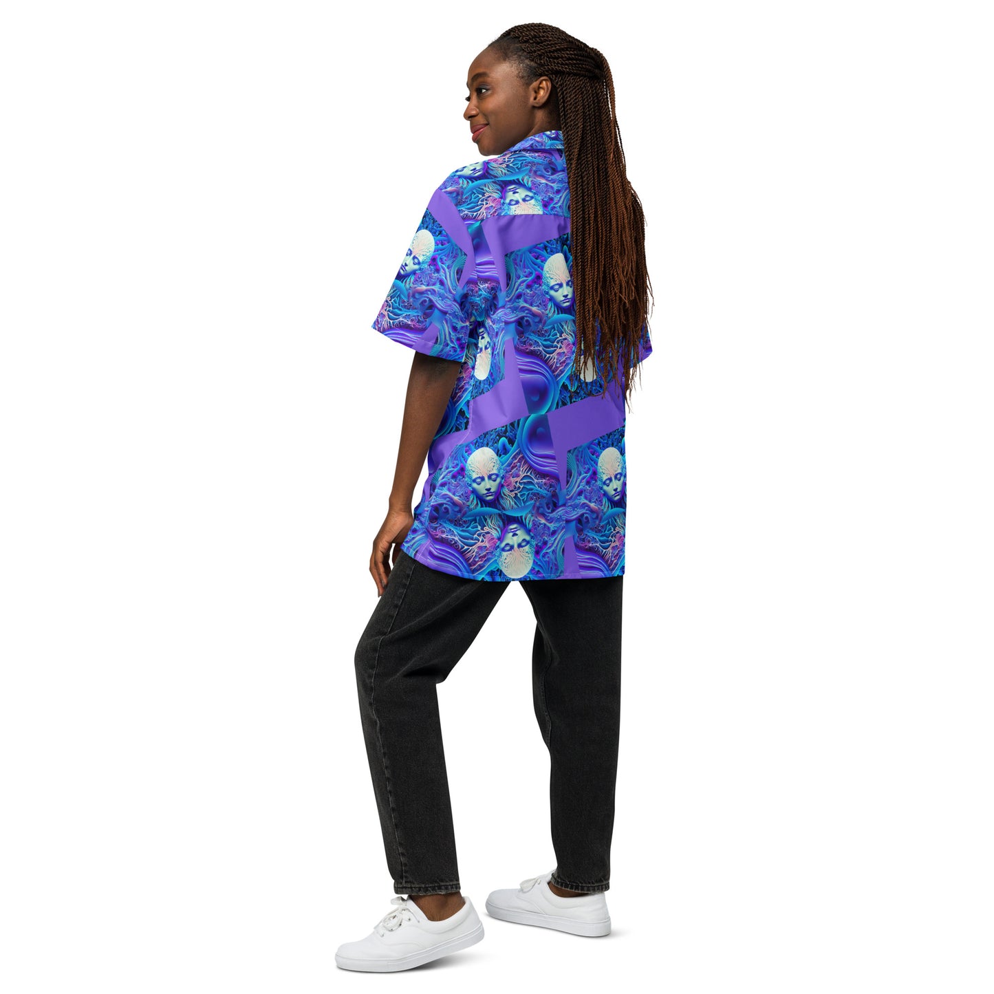 Unisex button shirt Kukloso Space Faces 'Love Is Everywhere' - Free Shipping