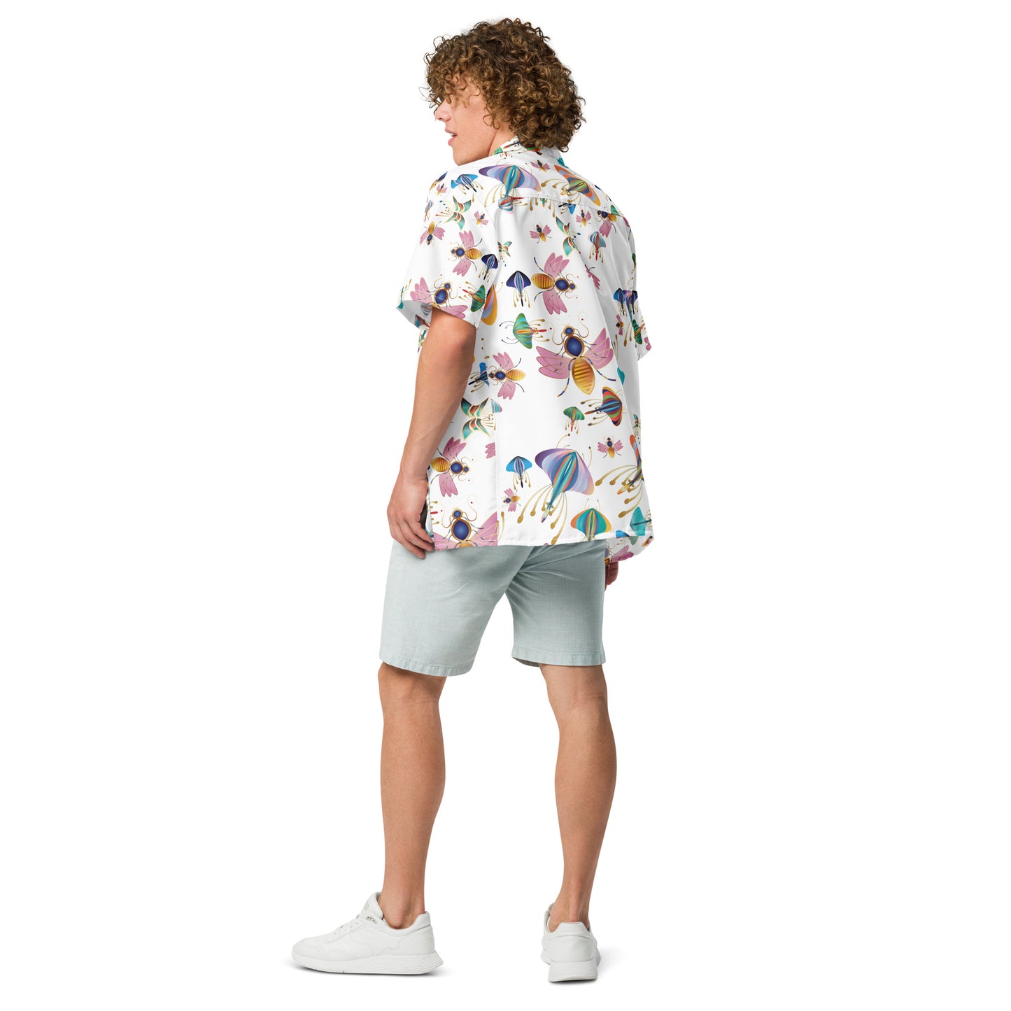 Unisex button shirt Kukloso Bees, Moths, Butterflies No 3 Small Pattern - Free Shipping