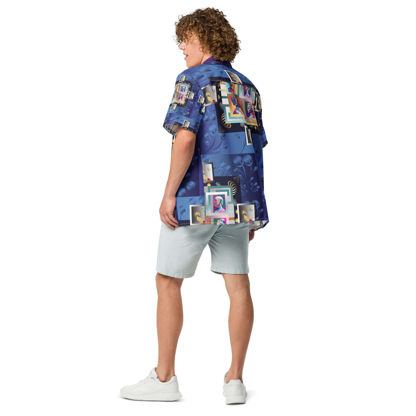 Unisex button shirt Kukloso Four Ladies Collage No 1 Large Pattern - Free Shipping