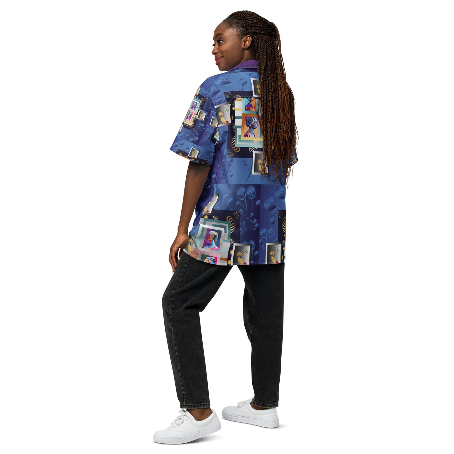 Unisex button shirt Kukloso Four Ladies Collage No 1 Large Pattern - Free Shipping