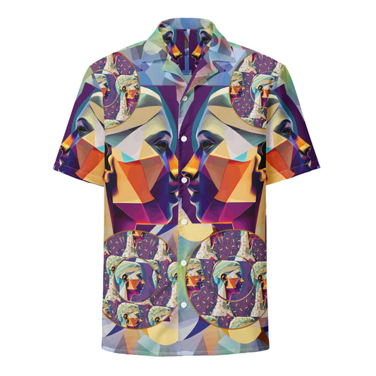 Unisex button shirt Kukloso Cubist Face Collage No 2 - Free Shipping