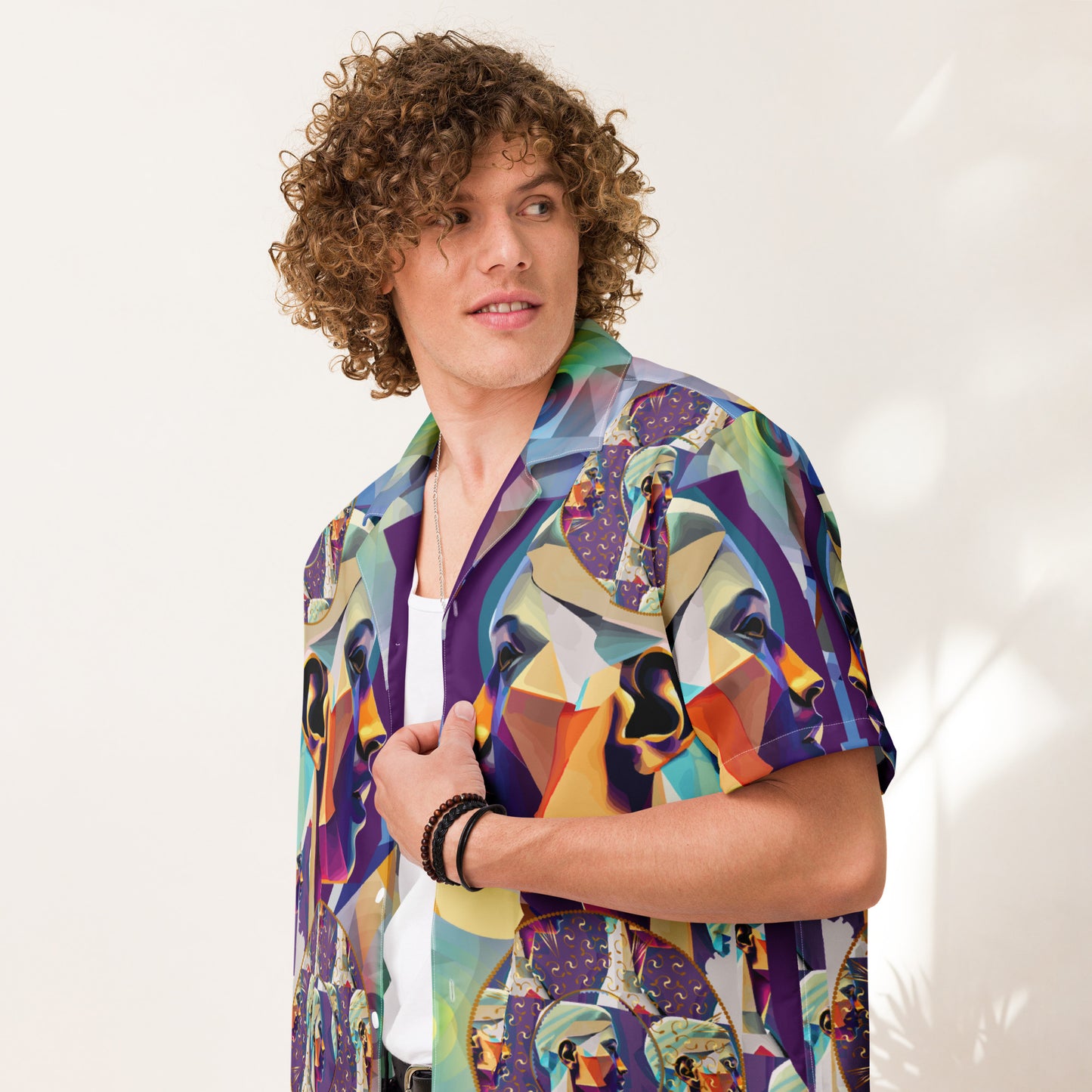 Unisex button shirt Kukloso Cubist Face Collage No 2 - Free Shipping