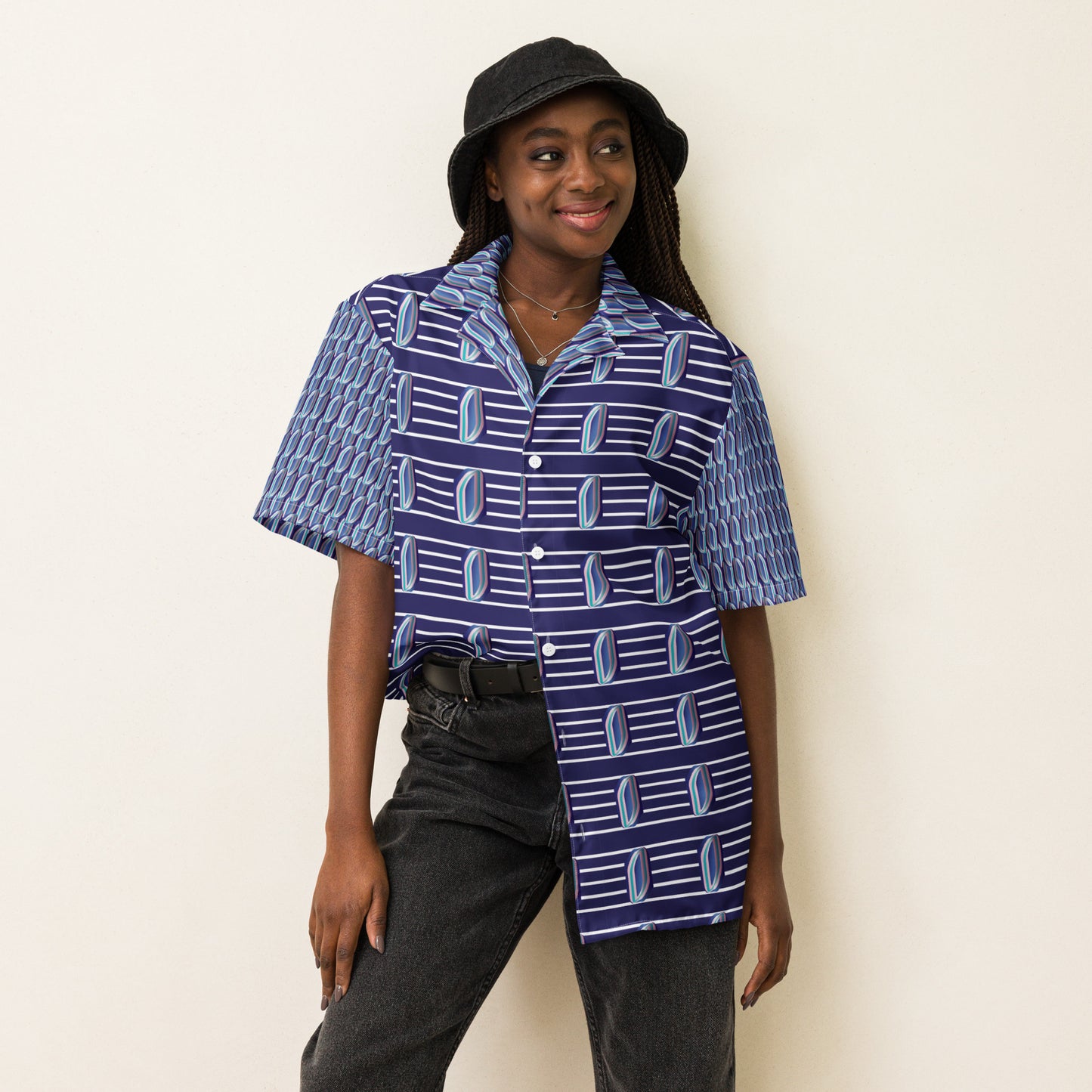Unisex button shirt Kukloso Whimsical No 55 A - Free Shipping
