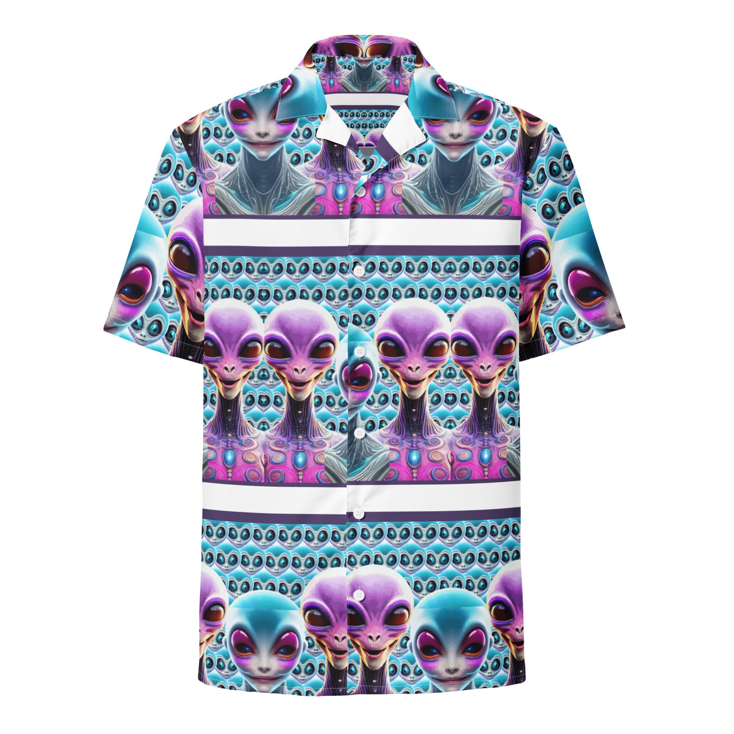 Unisex button shirt Kukloso Space Faces No 6 - Free Shipping